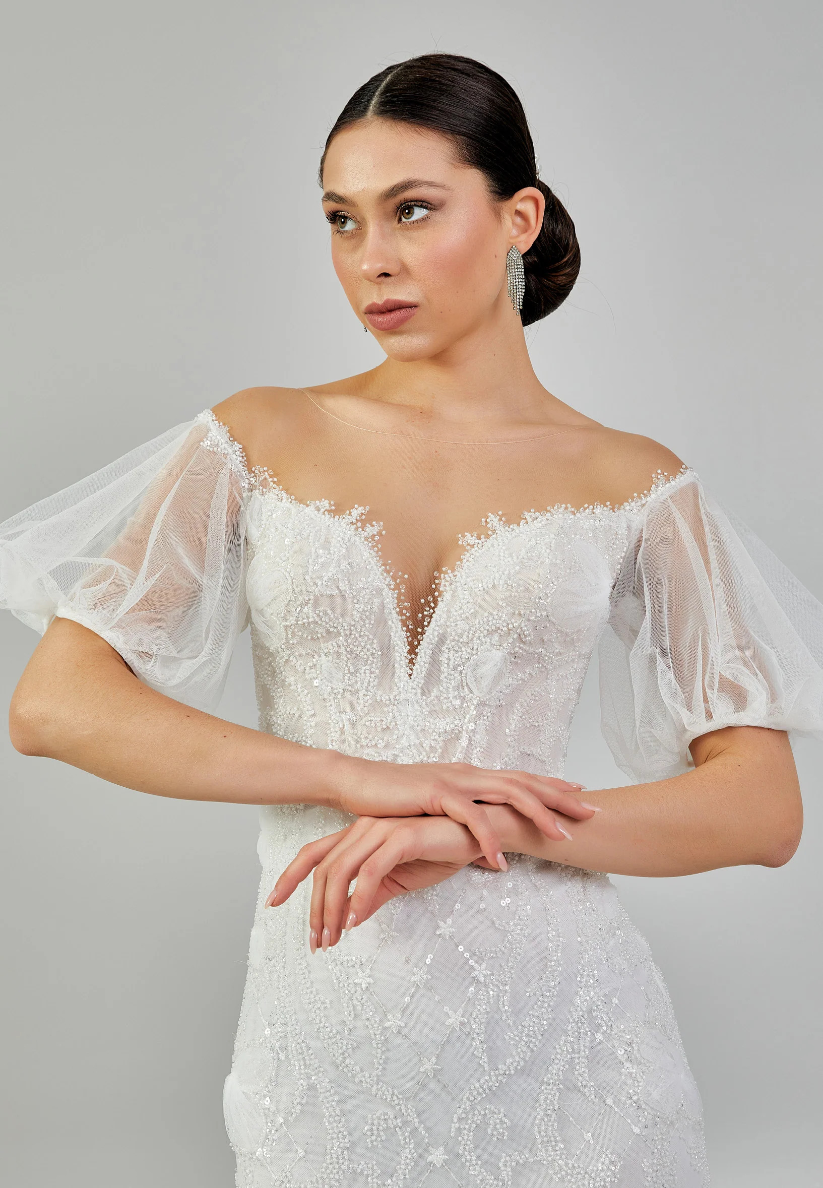 Sleeveless Maxi Sequin Regular Wedding Dress abbab165u - Image 7
