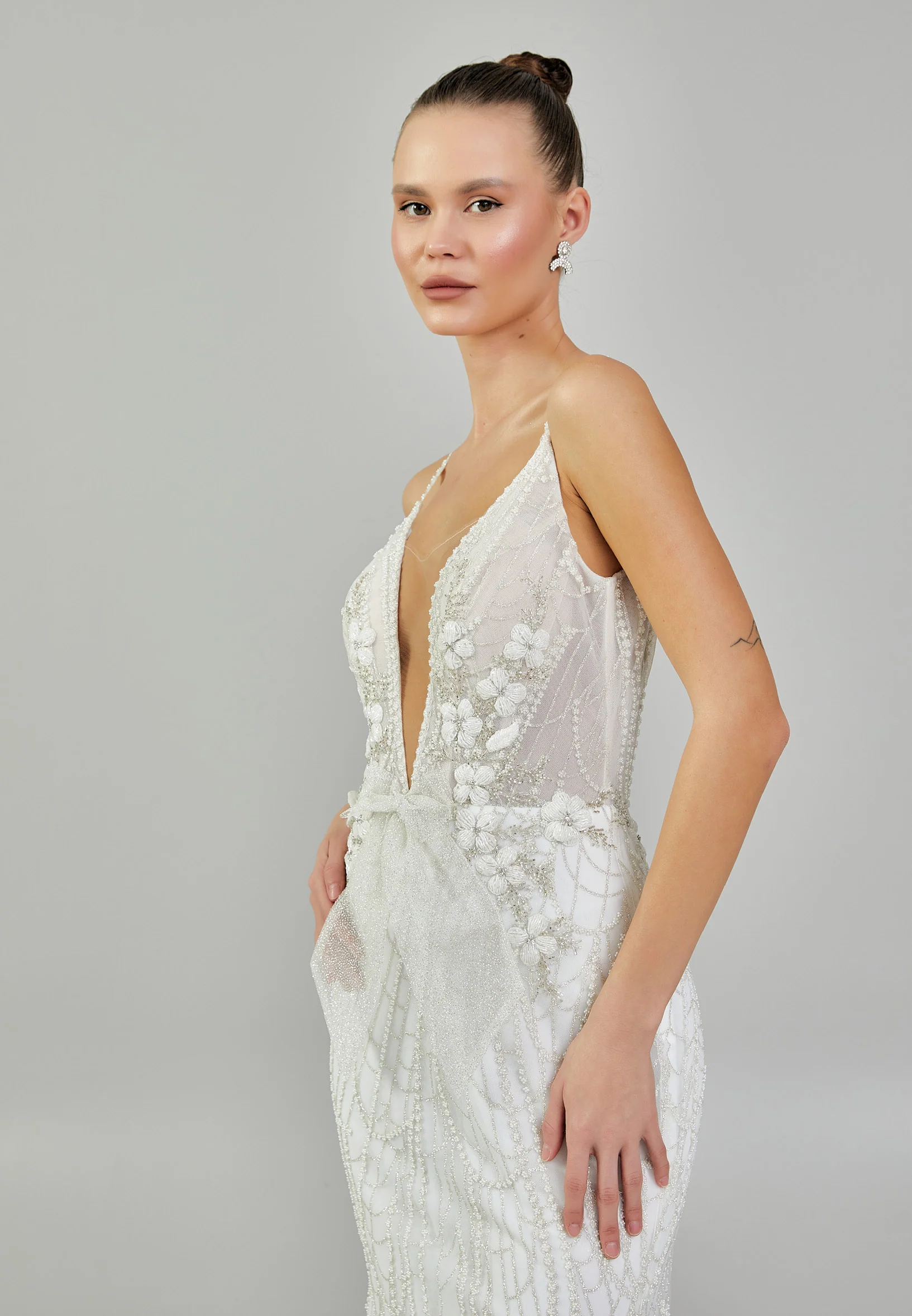 Sleeveless Maxi Sequin Regular Wedding Dress abbab174u - Image 2