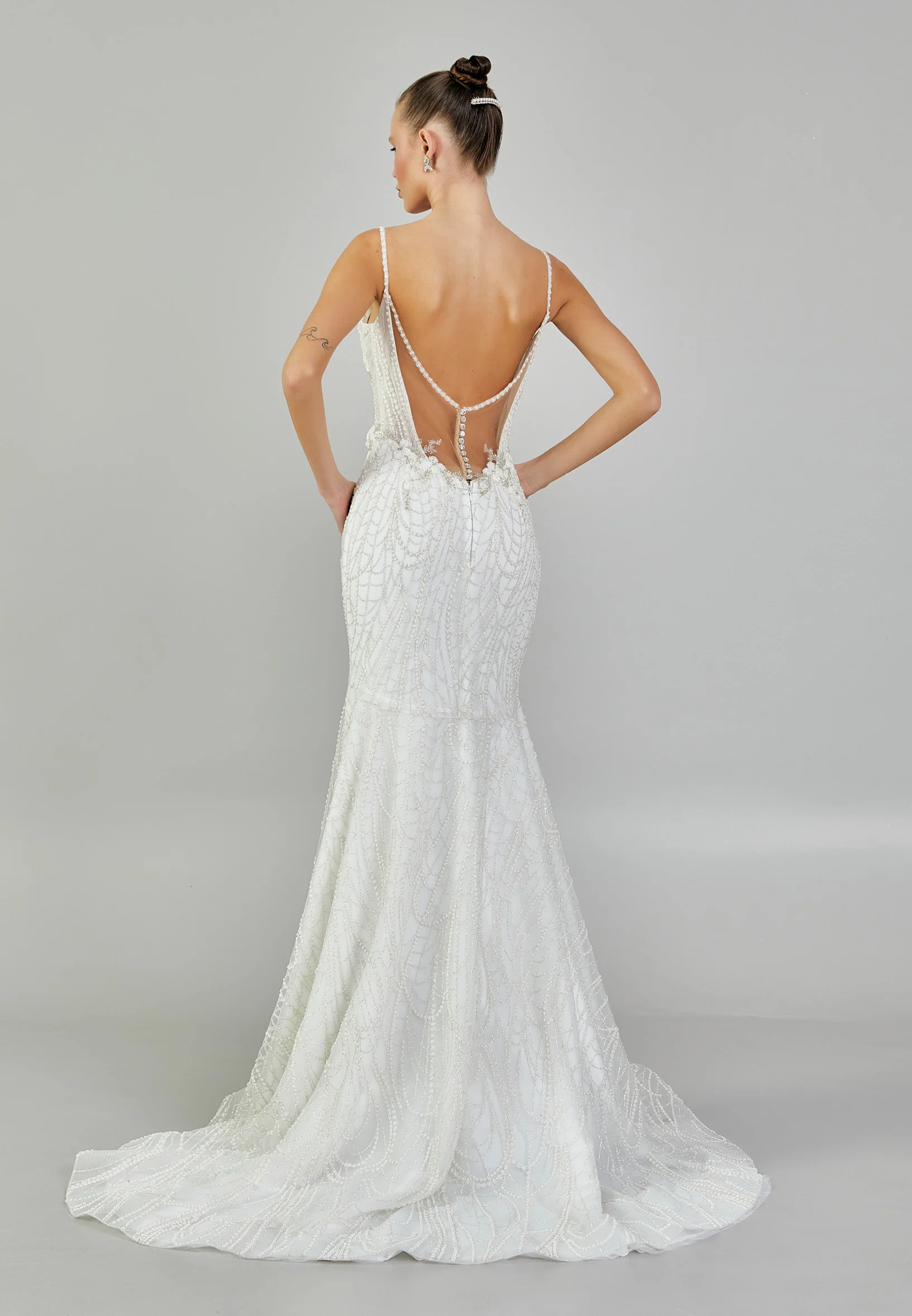 Sleeveless Maxi Sequin Regular Wedding Dress abbab174u - Image 5