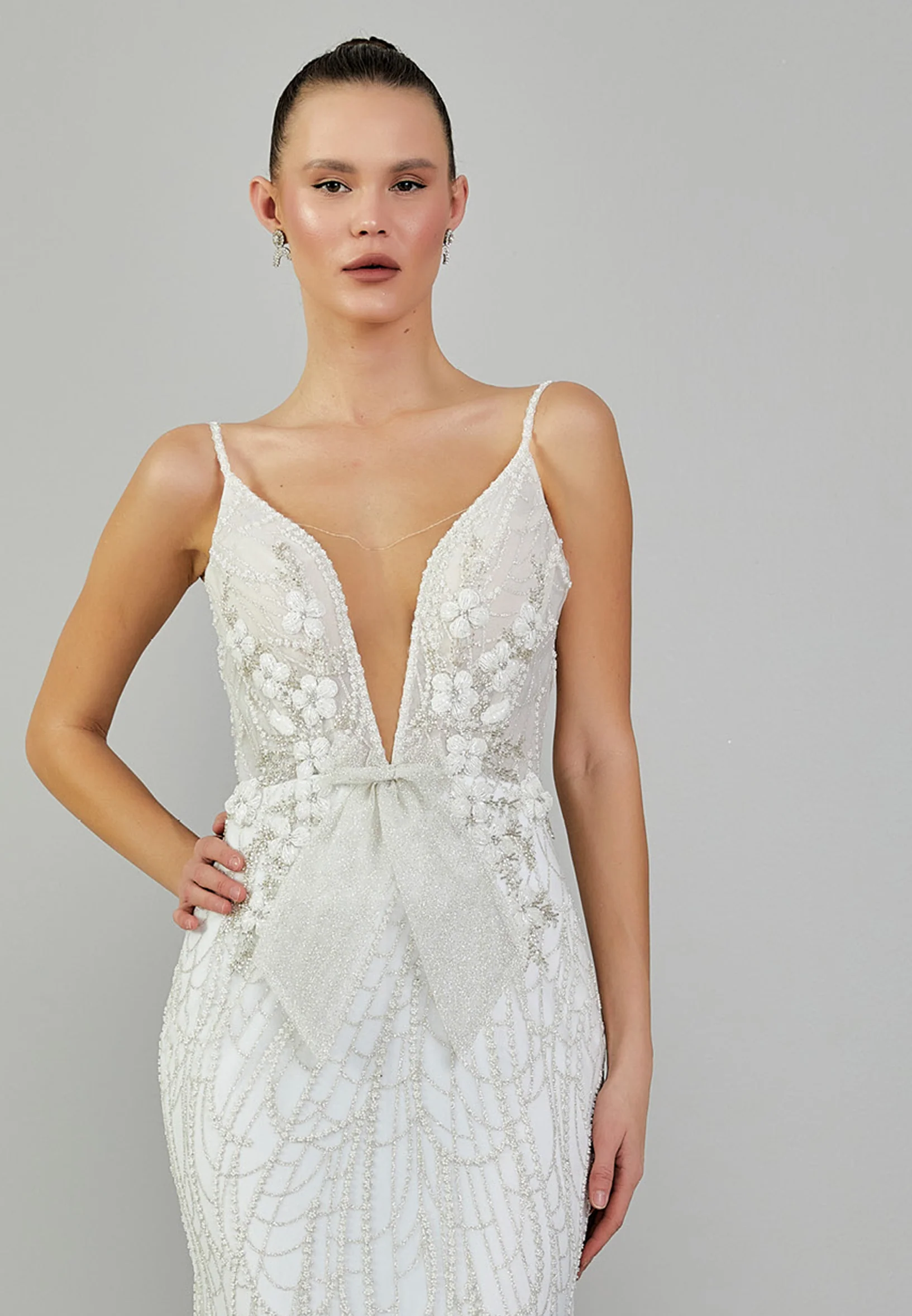 Sleeveless Maxi Sequin Regular Wedding Dress abbab174u - Image 7