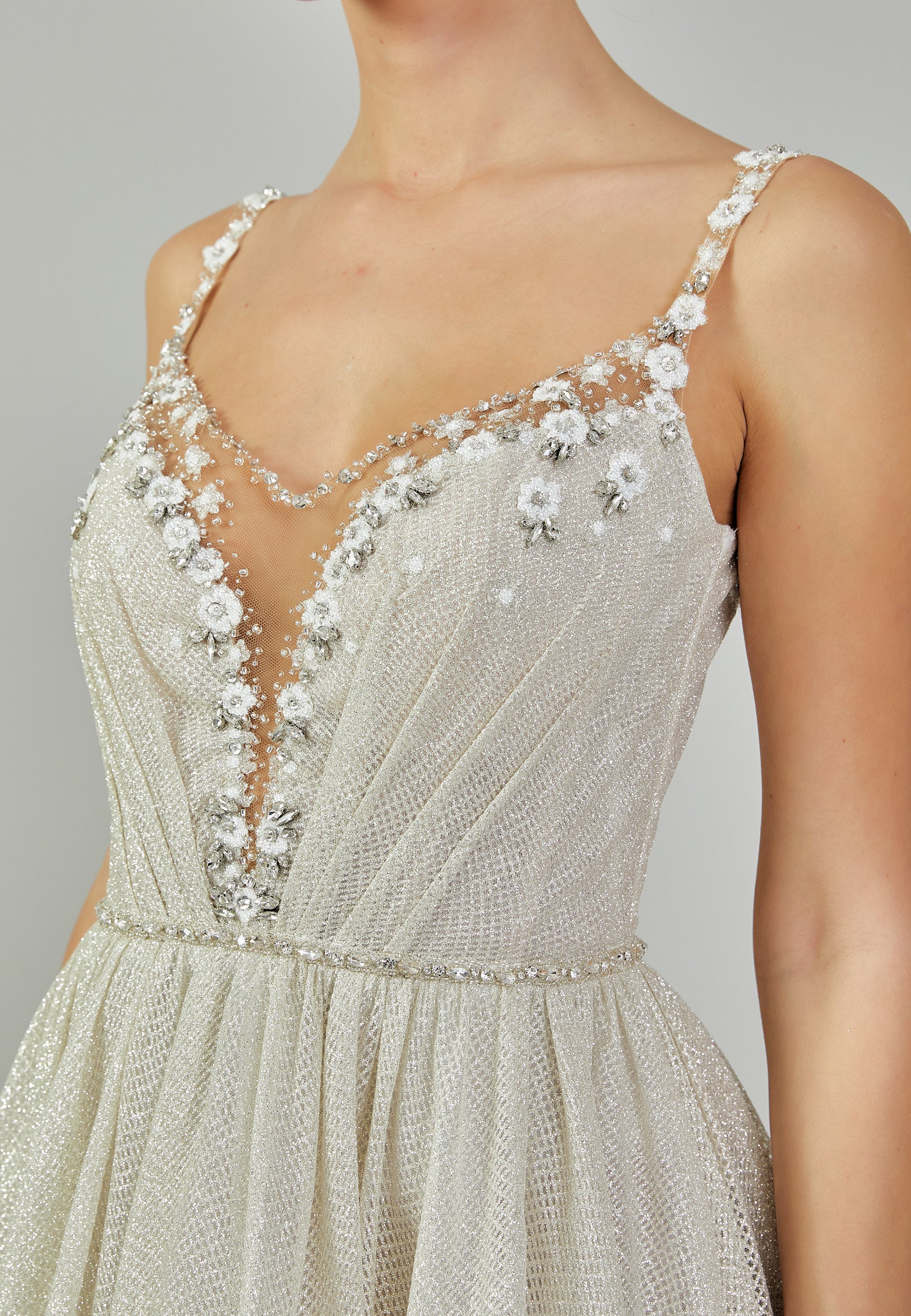 Sleeveless Maxi Sequin Regular Wedding Dress abbab205u - Image 4
