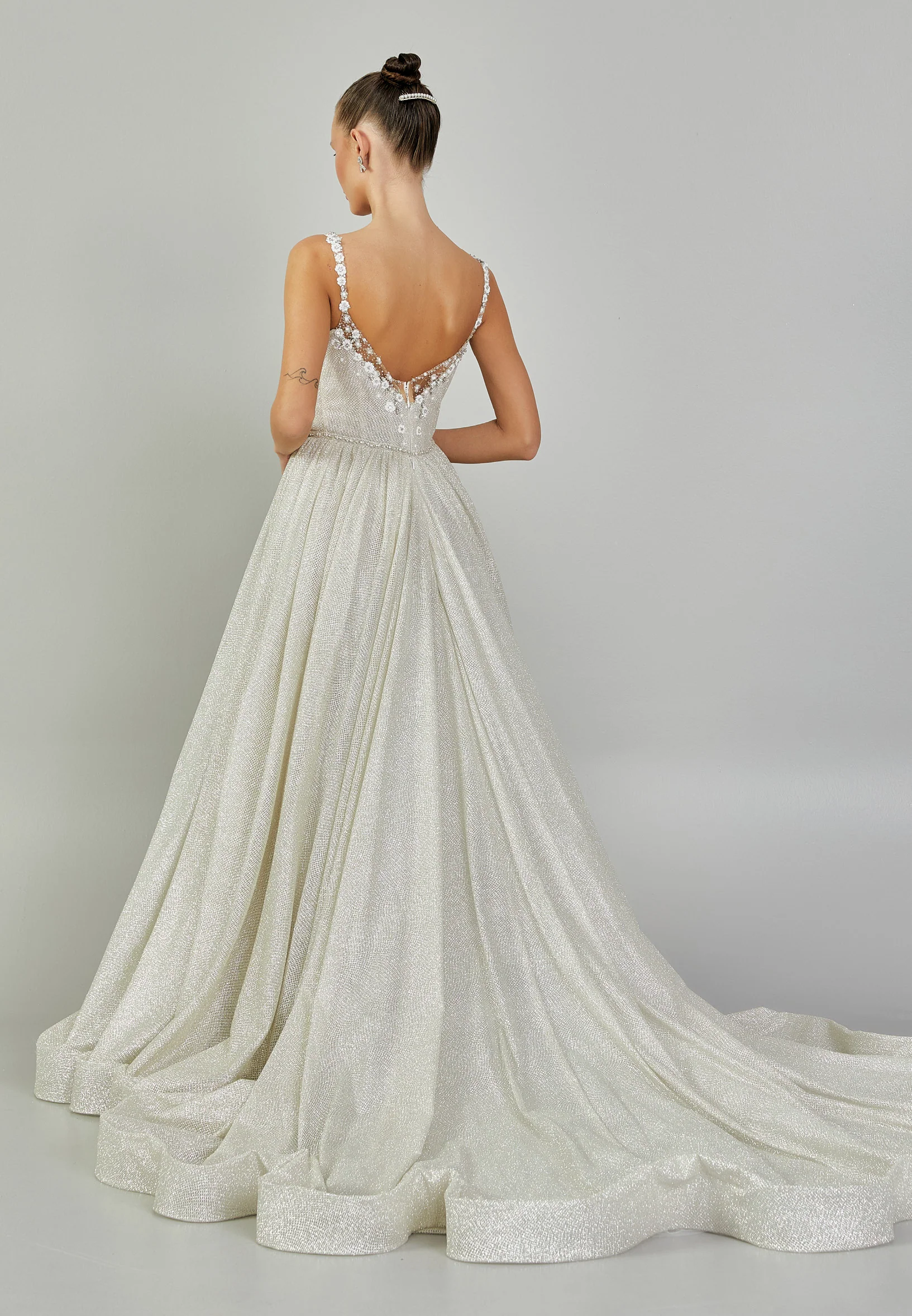 Sleeveless Maxi Sequin Regular Wedding Dress abbab205u - Image 5