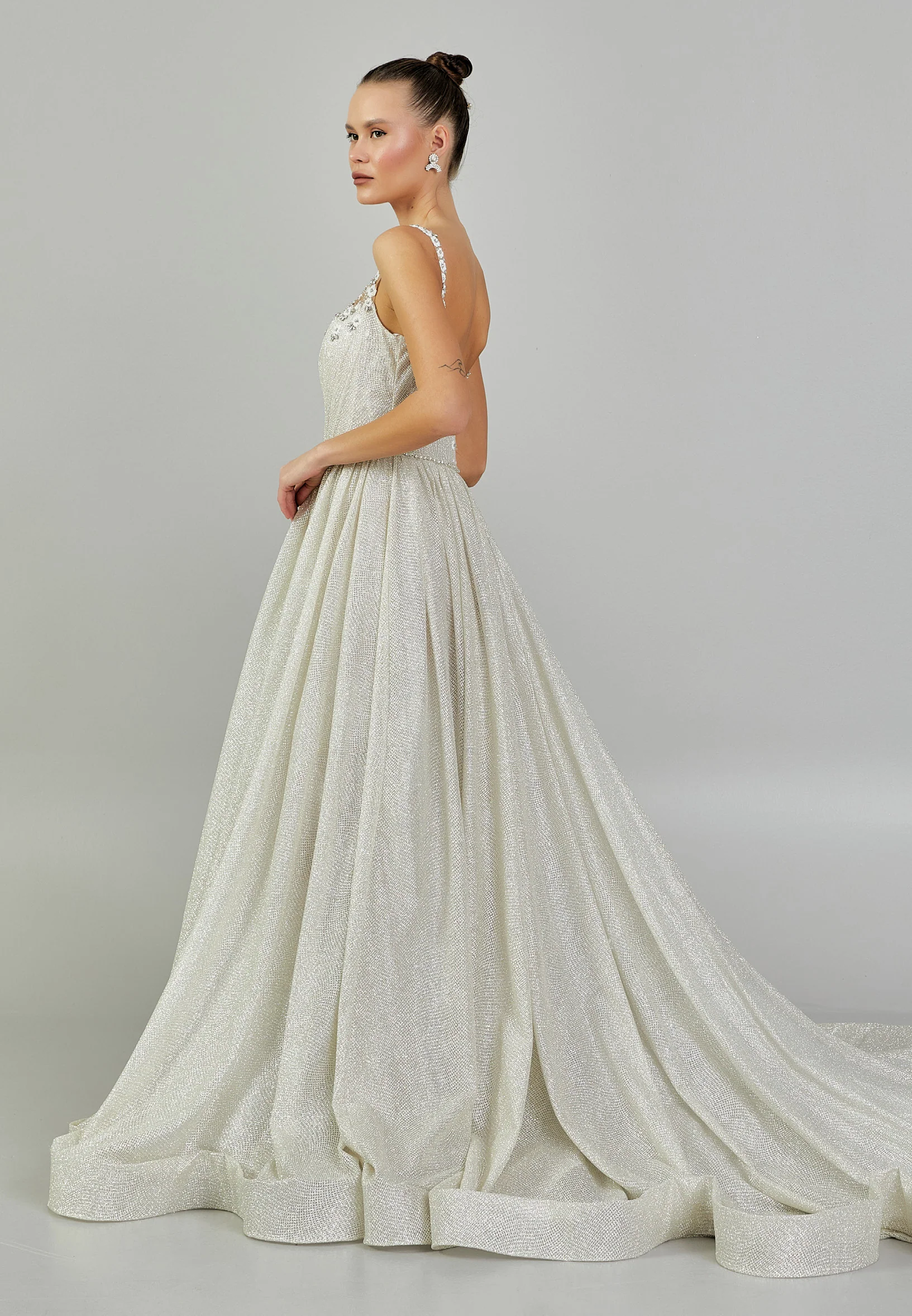 Sleeveless Maxi Sequin Regular Wedding Dress abbab205u - Image 6
