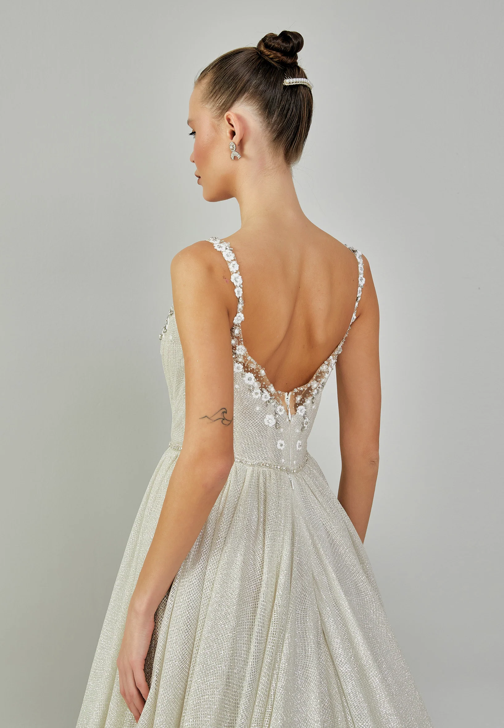 Sleeveless Maxi Sequin Regular Wedding Dress abbab205u - Image 8