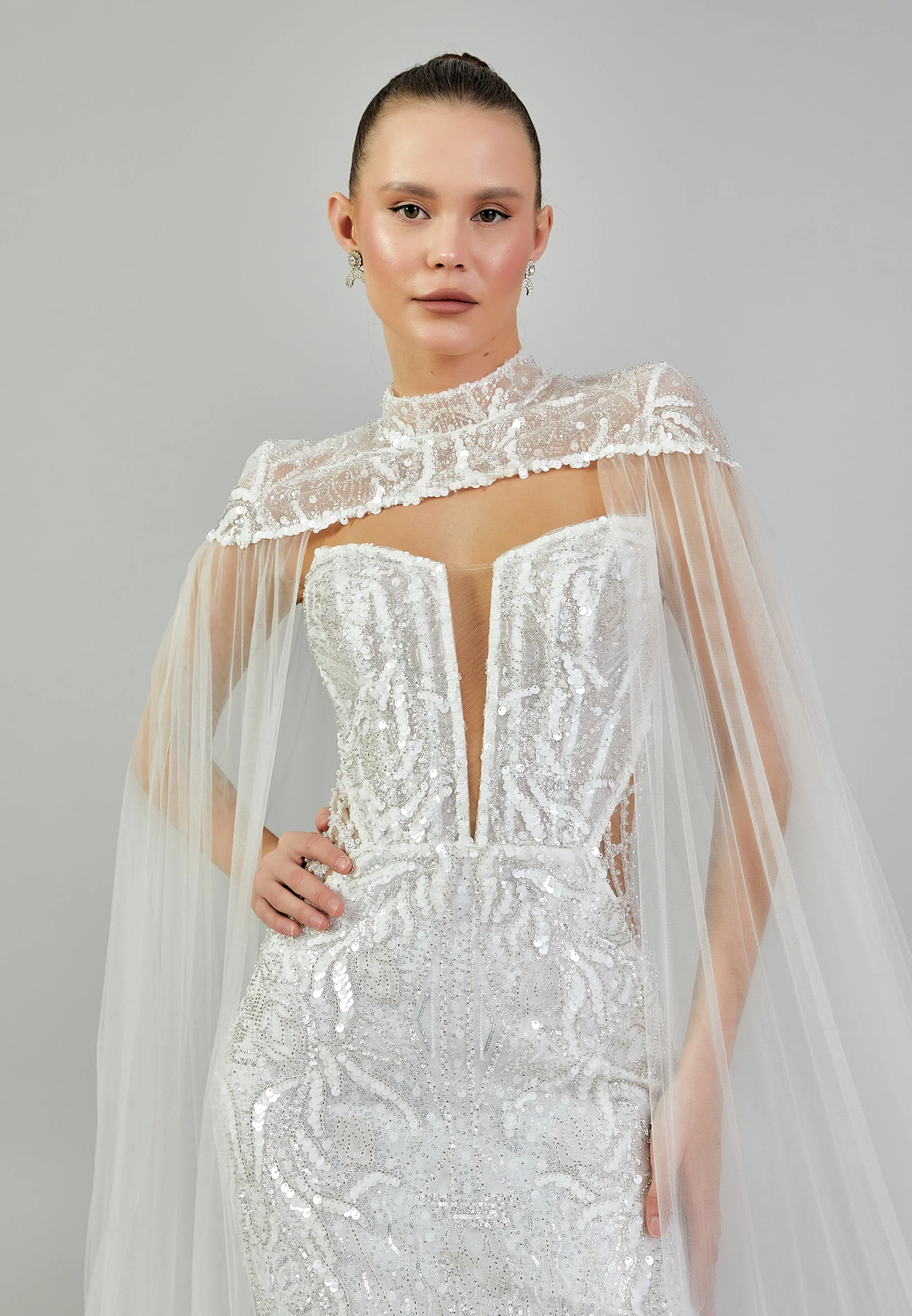 Sleeveless Maxi Sequin Regular Wedding Dress abbab218u - Image 3
