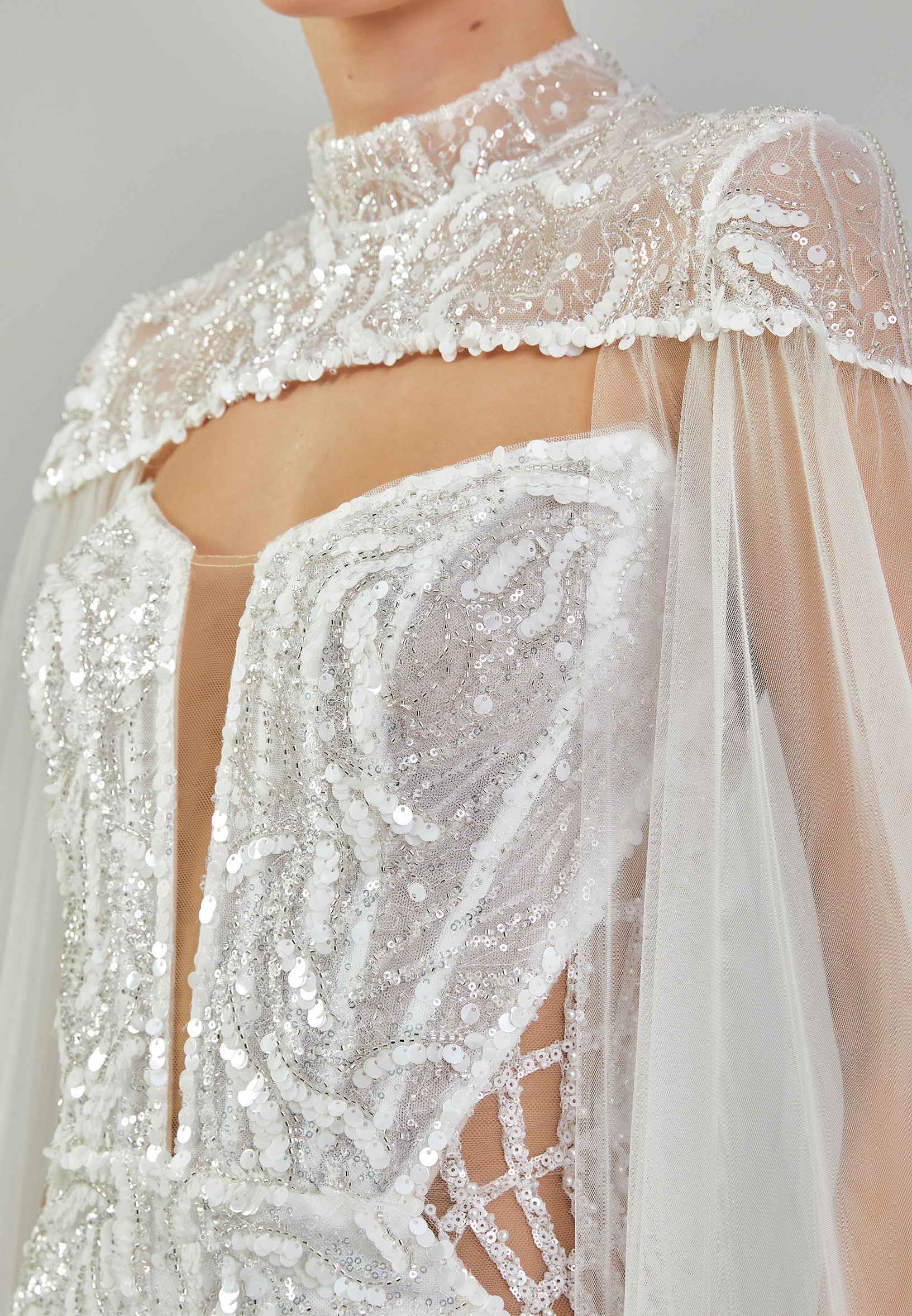 Sleeveless Maxi Sequin Regular Wedding Dress abbab218u - Image 4