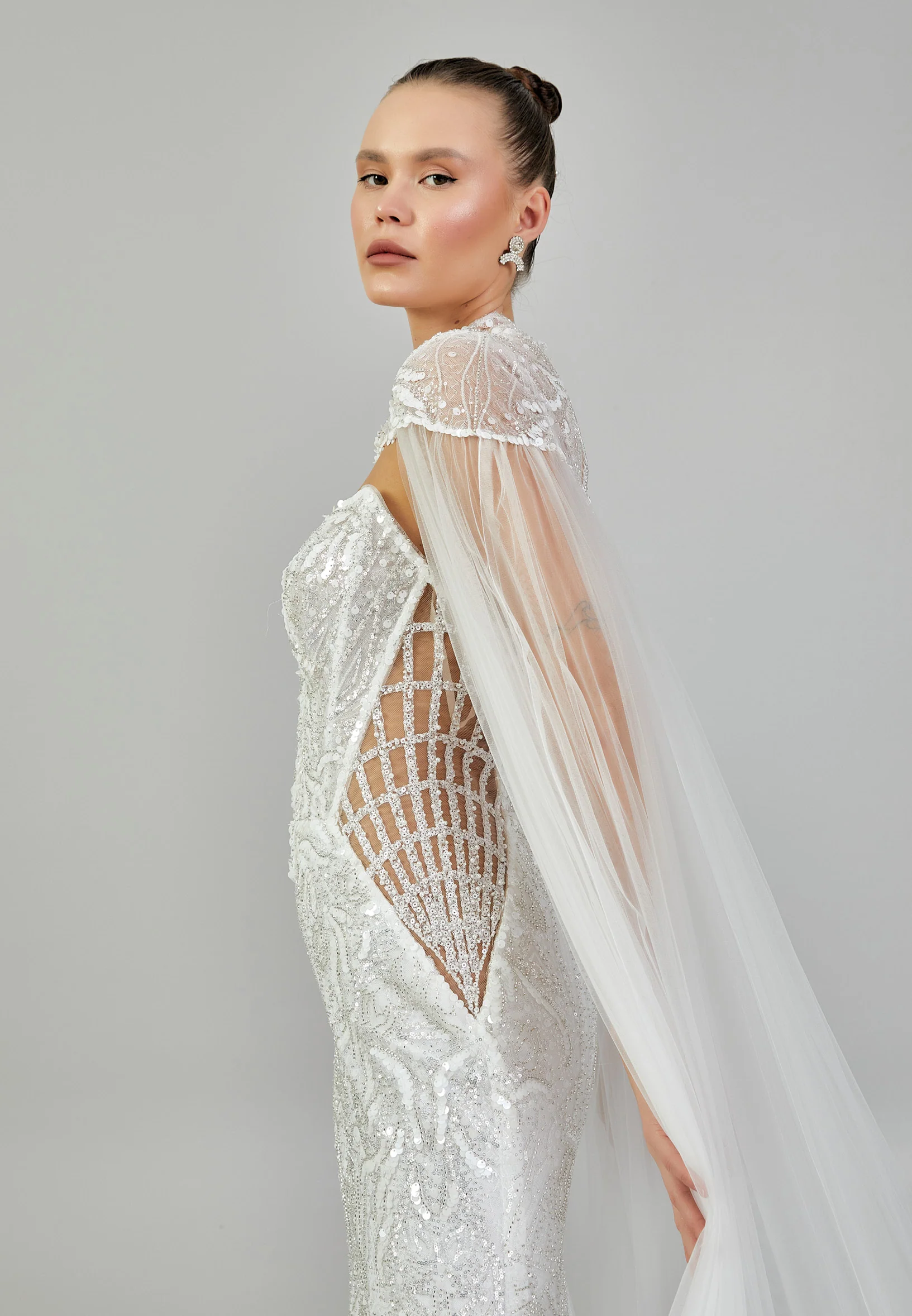 Sleeveless Maxi Sequin Regular Wedding Dress abbab218u - Image 5