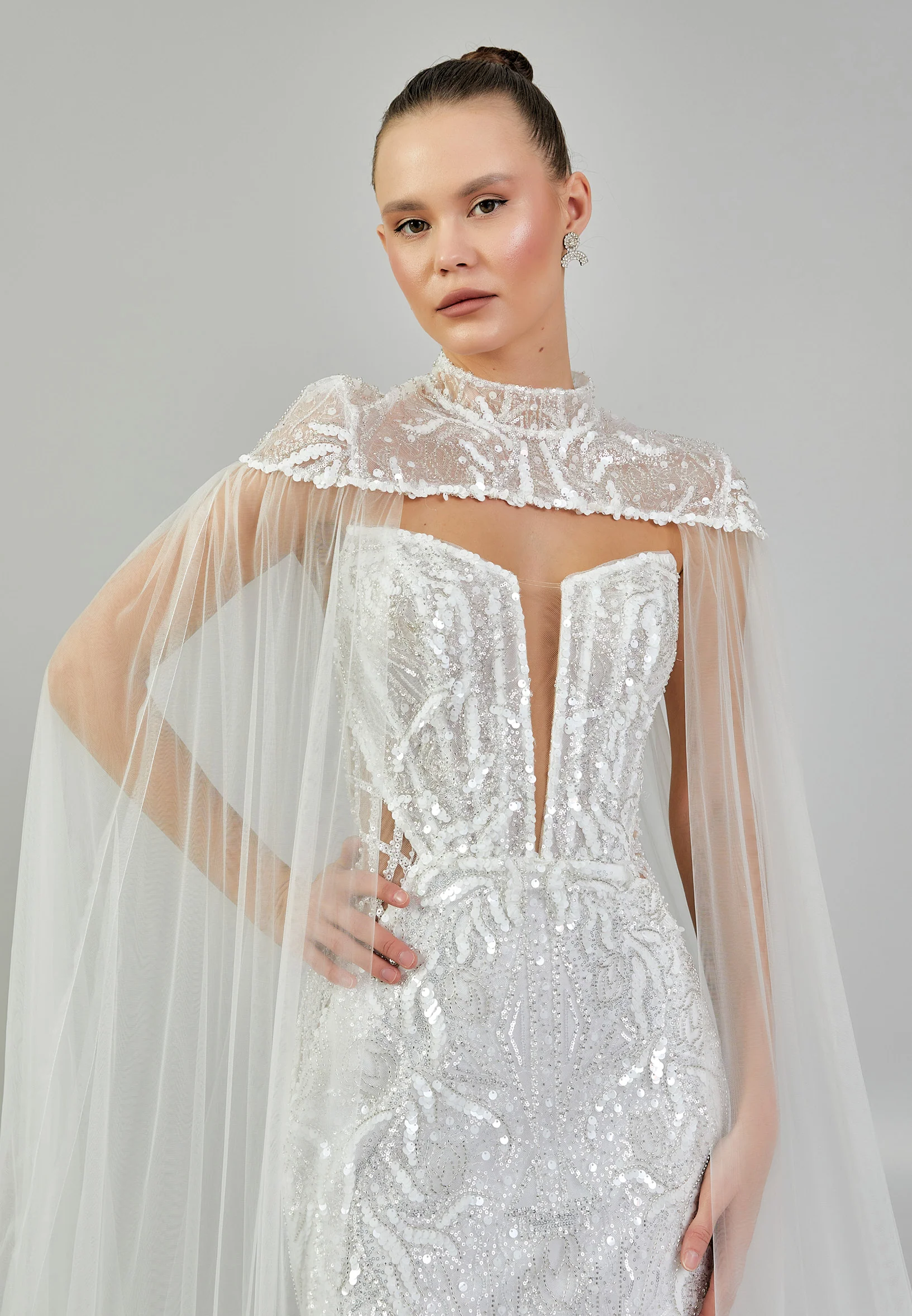 Sleeveless Maxi Sequin Regular Wedding Dress abbab218u - Image 6