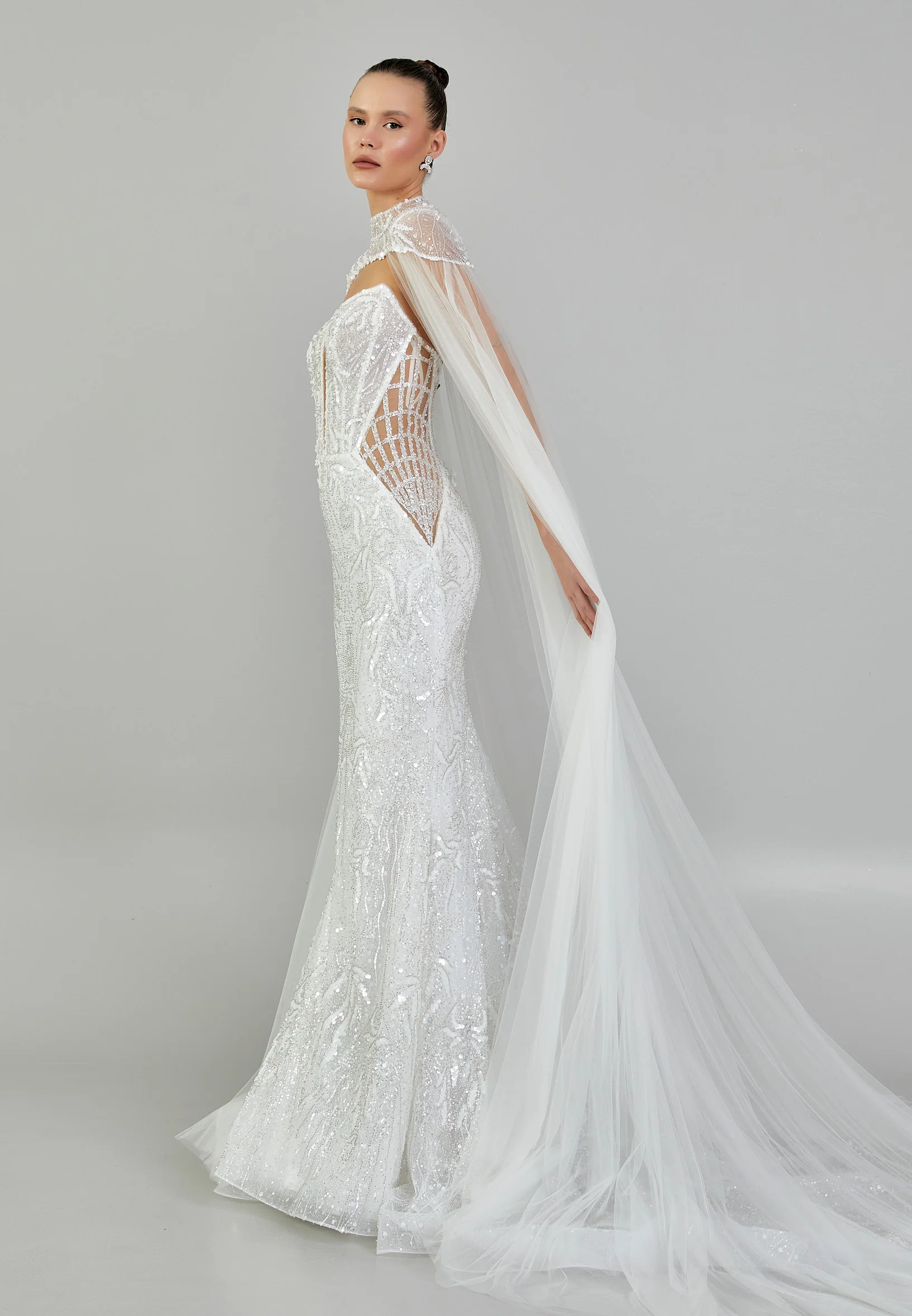 Sleeveless Maxi Sequin Regular Wedding Dress abbab218u - Image 8