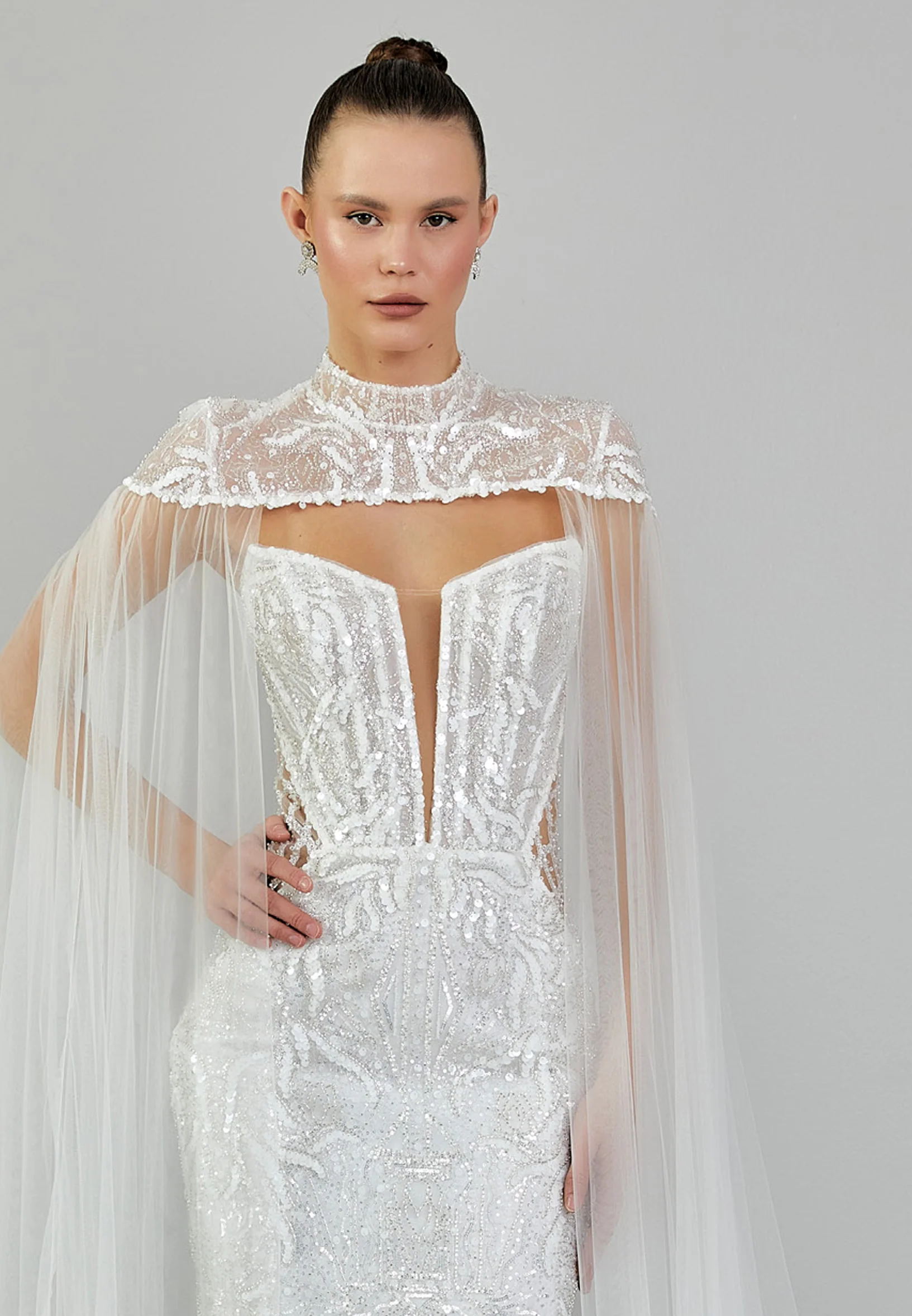 Sleeveless Maxi Sequin Regular Wedding Dress abbab218u - Image 9