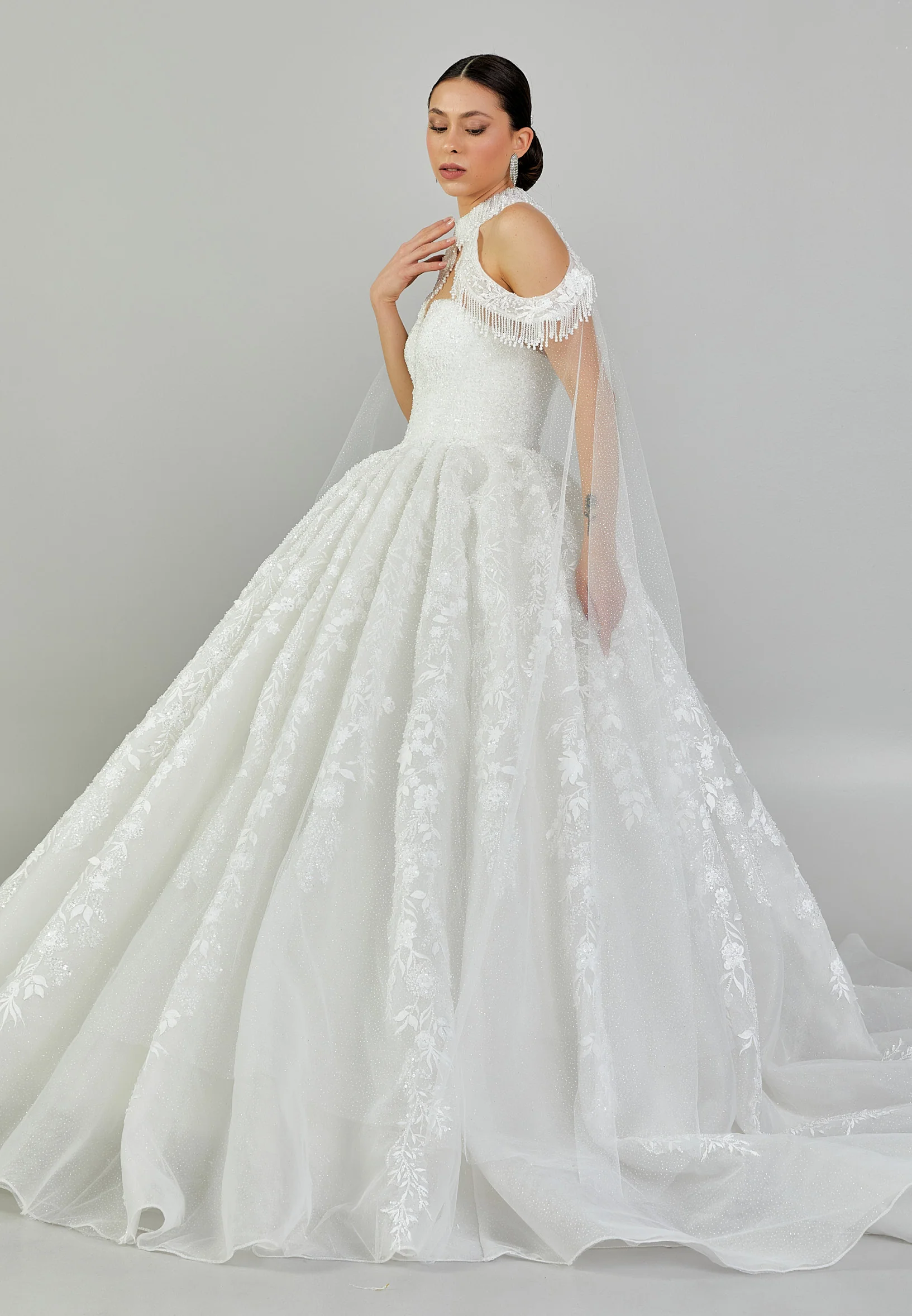 Sleeveless Maxi Sequin Regular Wedding Dress blv27003 - Image 6