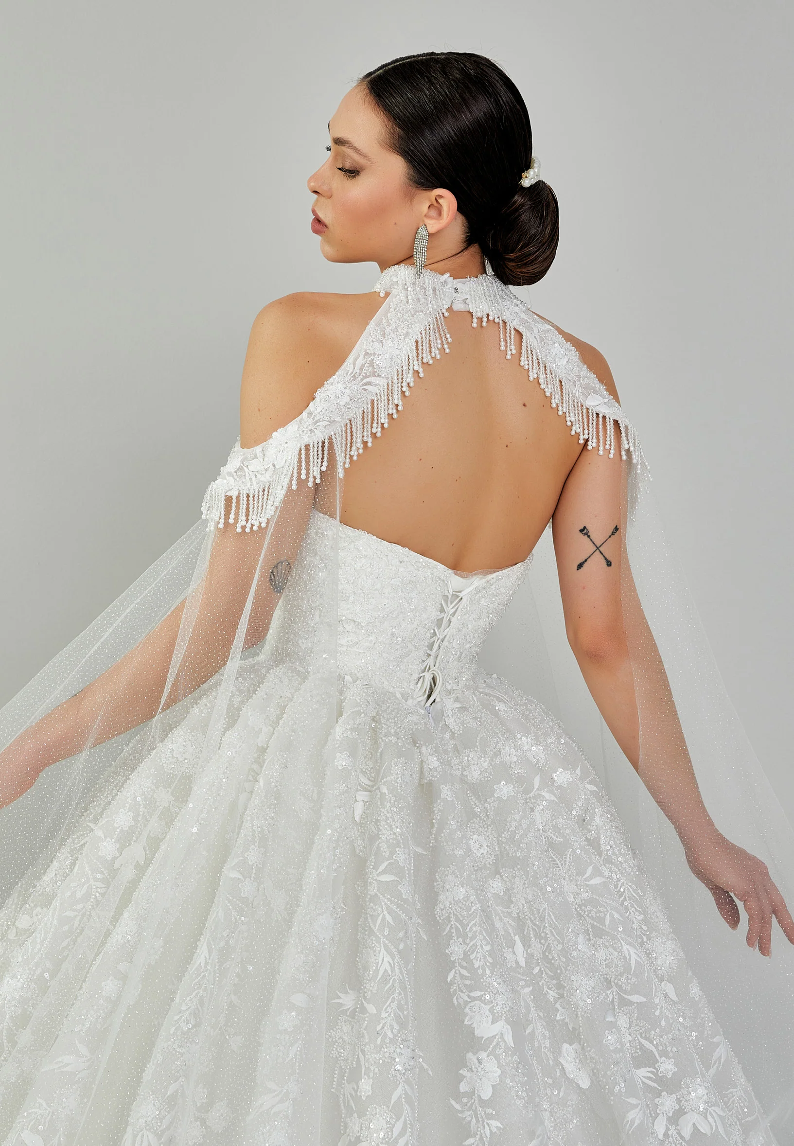 Sleeveless Maxi Sequin Regular Wedding Dress blv27003 - Image 8