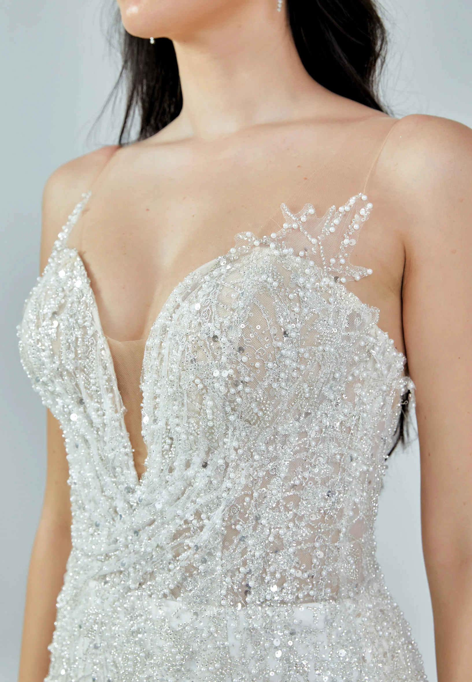 Sleeveless Maxi Sequin Regular Wedding Dress bnc8006 - Image 4