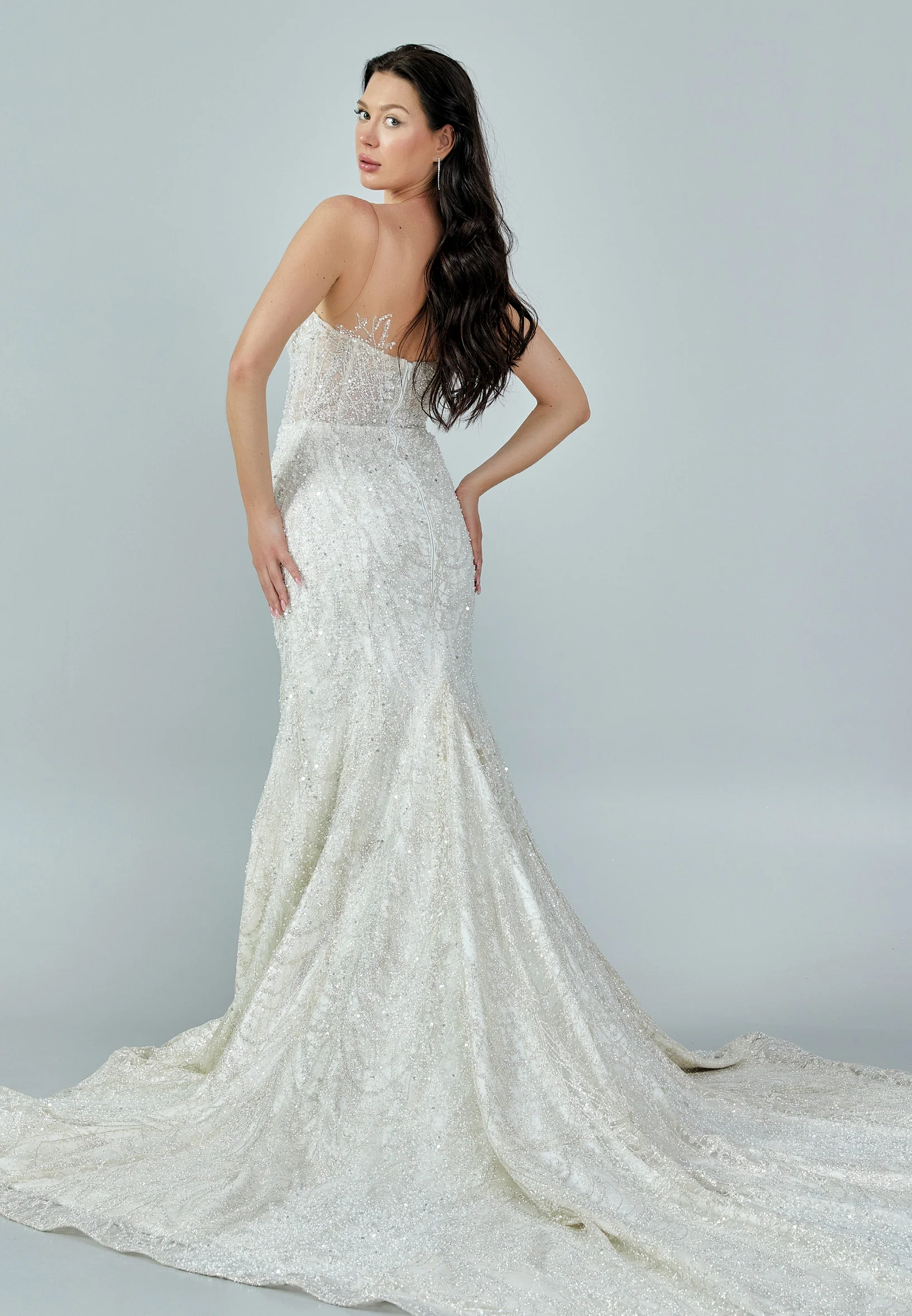 Sleeveless Maxi Sequin Regular Wedding Dress bnc8006 - Image 5