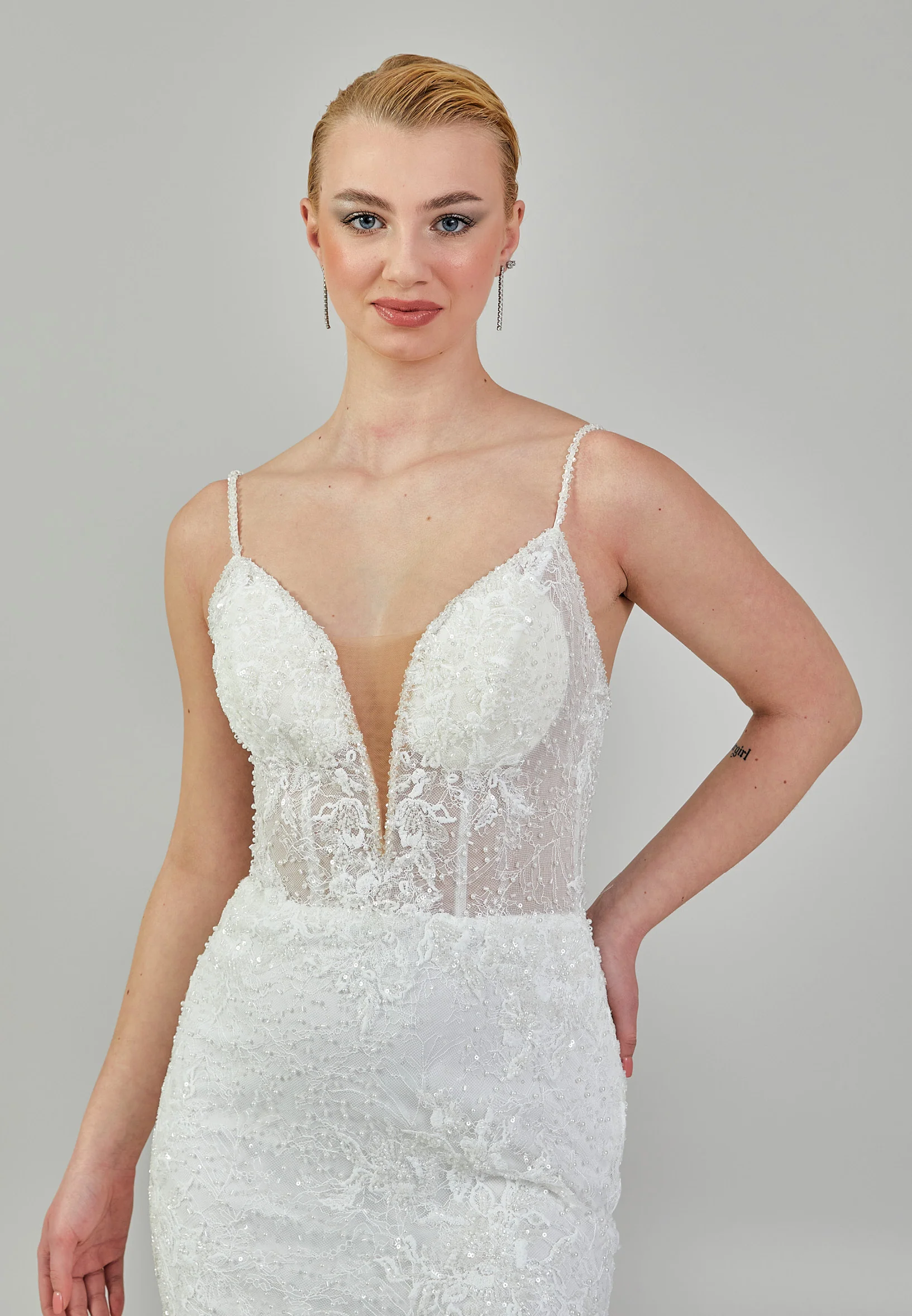 Sleeveless Maxi Sequin Regular Wedding Dress vkr2019 - Image 2