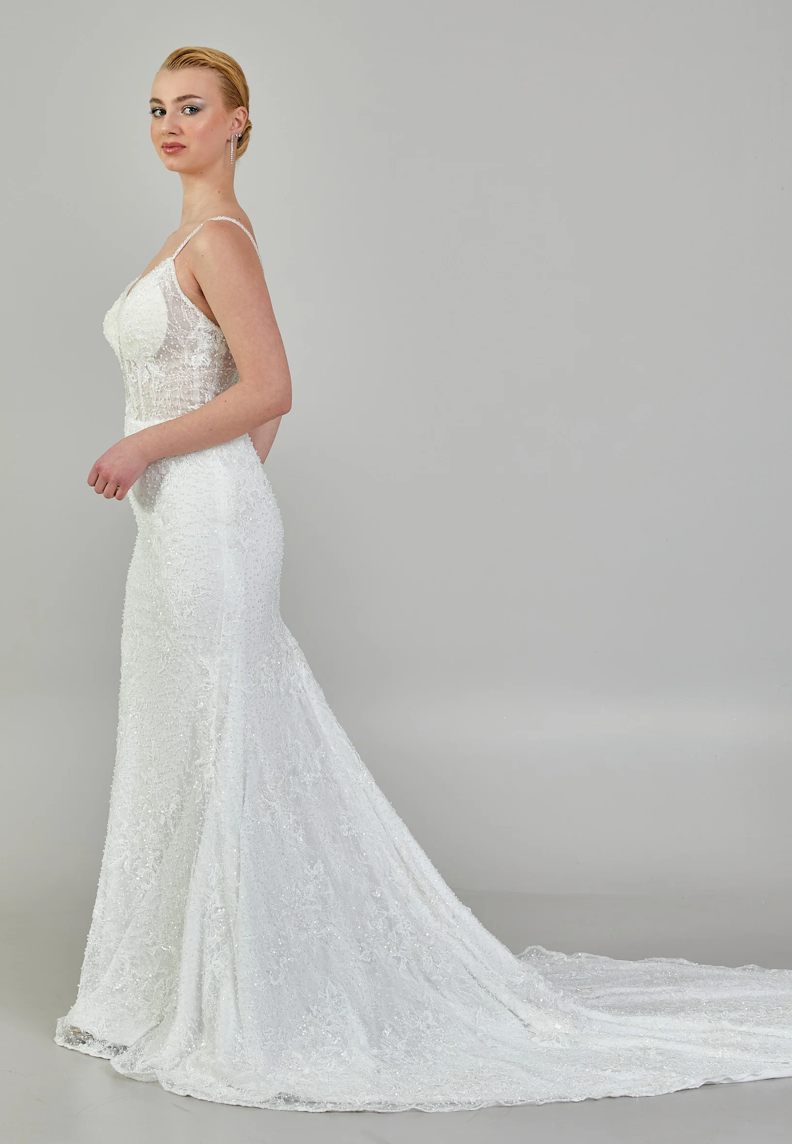 Sleeveless Maxi Sequin Regular Wedding Dress vkr2019 - Image 5