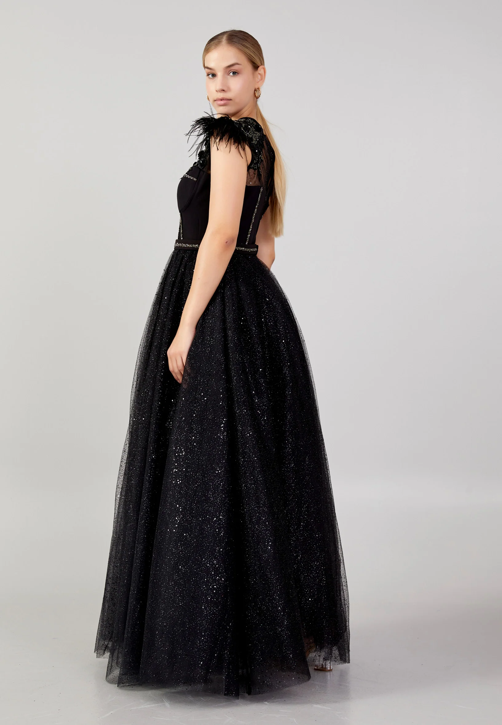 Sleeveless Maxi Tulle A - Line Plus Size Prom Dress mtn2272-1 - Image 11