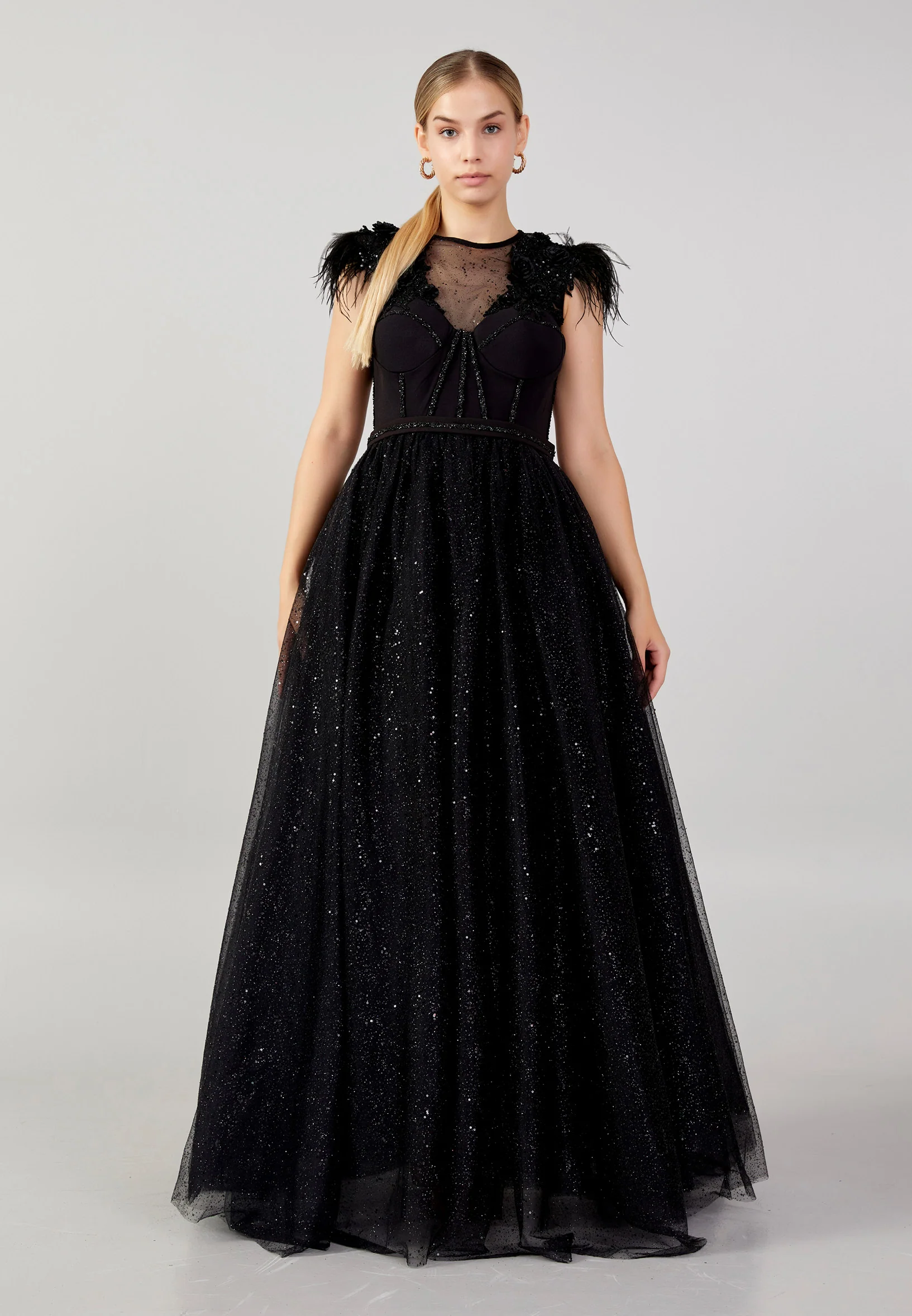 Sleeveless Maxi Tulle A - Line Plus Size Prom Dress mtn2272-1 - Image 5
