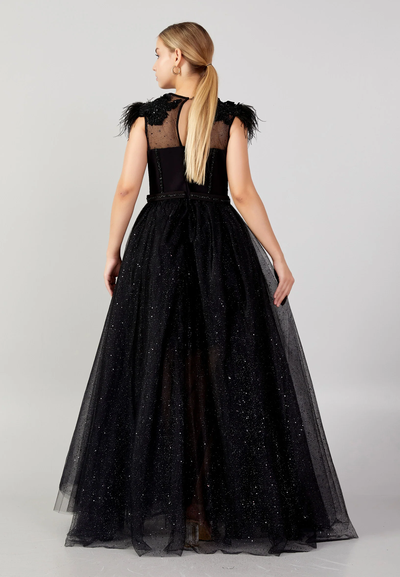 Sleeveless Maxi Tulle A - Line Plus Size Prom Dress mtn2272-1 - Image 6