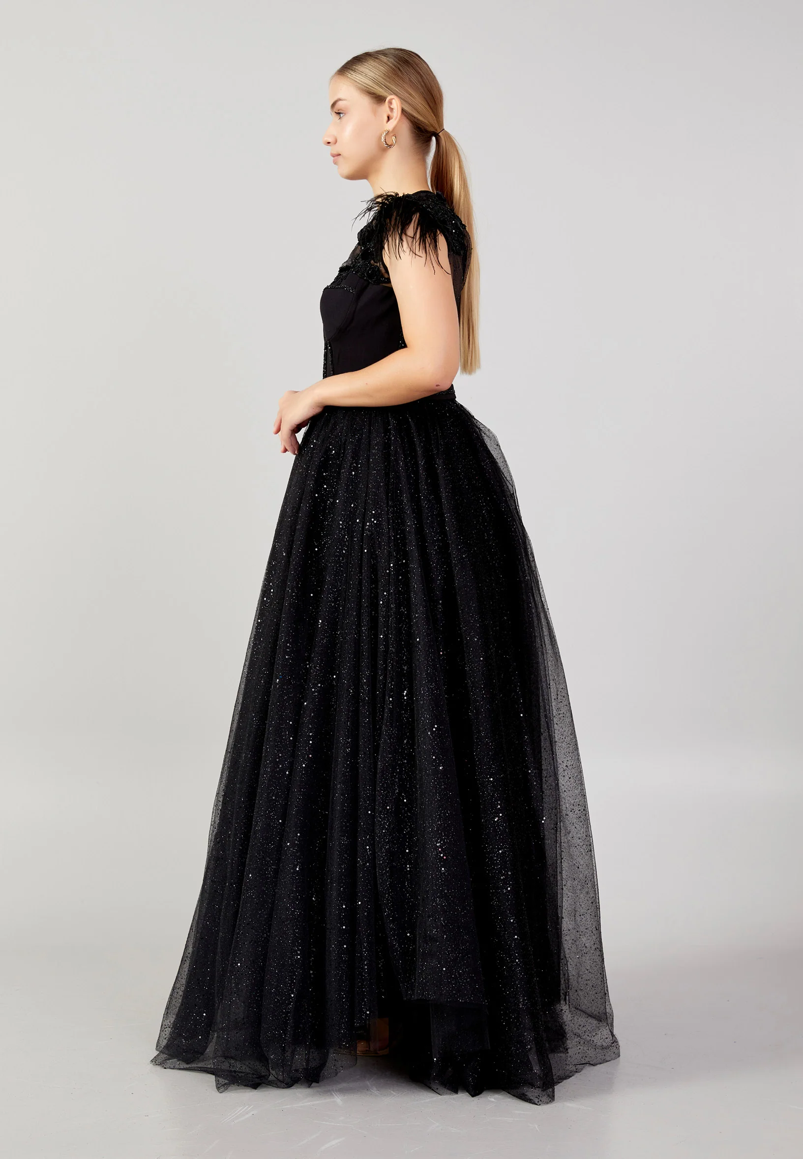 Sleeveless Maxi Tulle A - Line Plus Size Prom Dress mtn2272-1 - Image 7