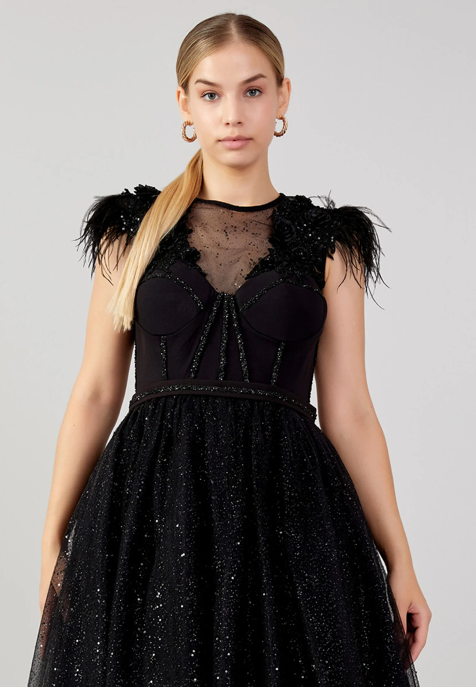Sleeveless Maxi Tulle A - Line Plus Size Prom Dress mtn2272-1 - Image 8