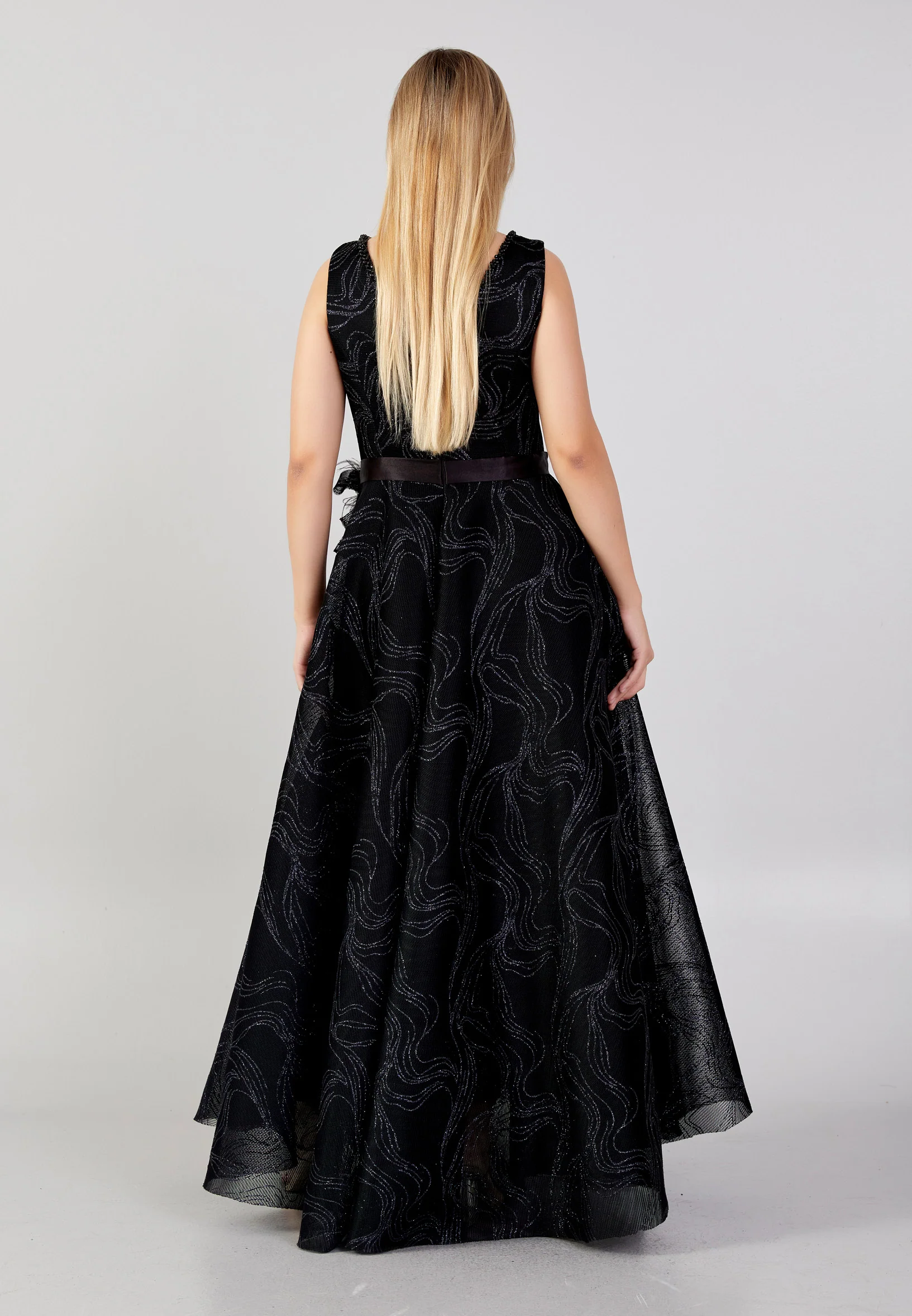 Sleeveless Maxi Tulle A - Line Plus Size Prom Dress ons000-99-1 - Image 2