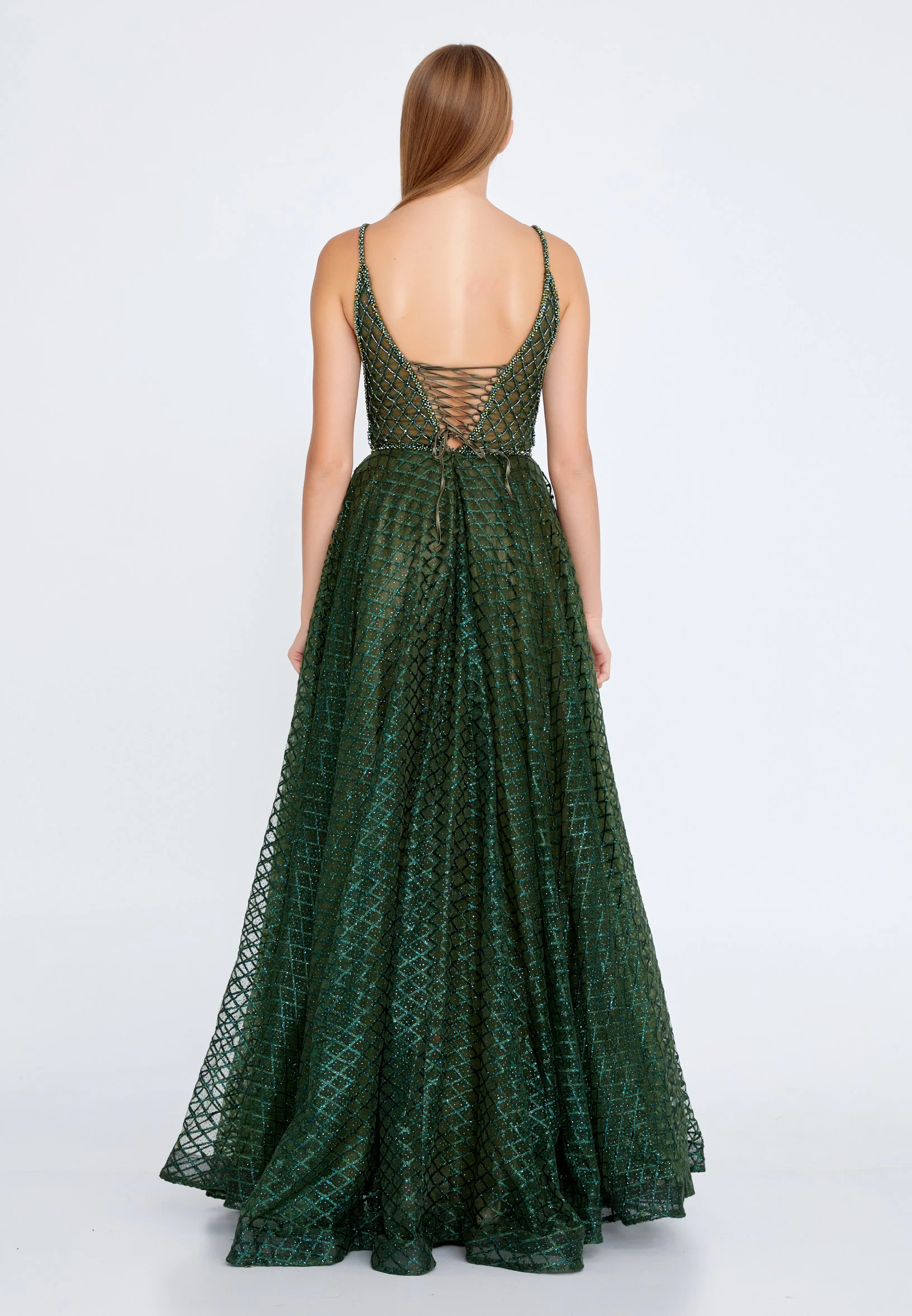 Sleeveless Maxi Tulle A - Line Regular Prom Dress aln1415 - Image 10