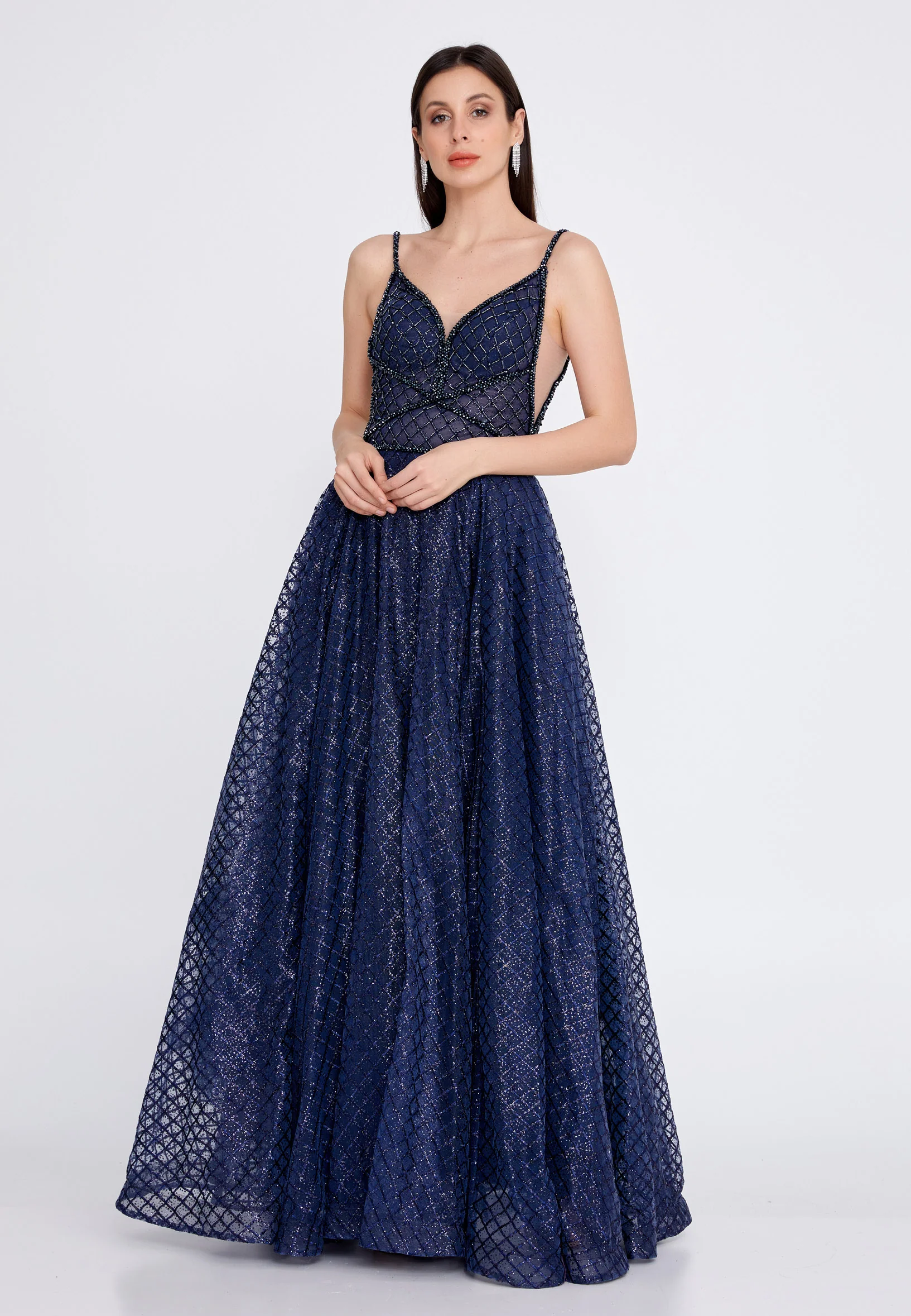 Sleeveless Maxi Tulle A - Line Regular Prom Dress aln1415 - Image 21
