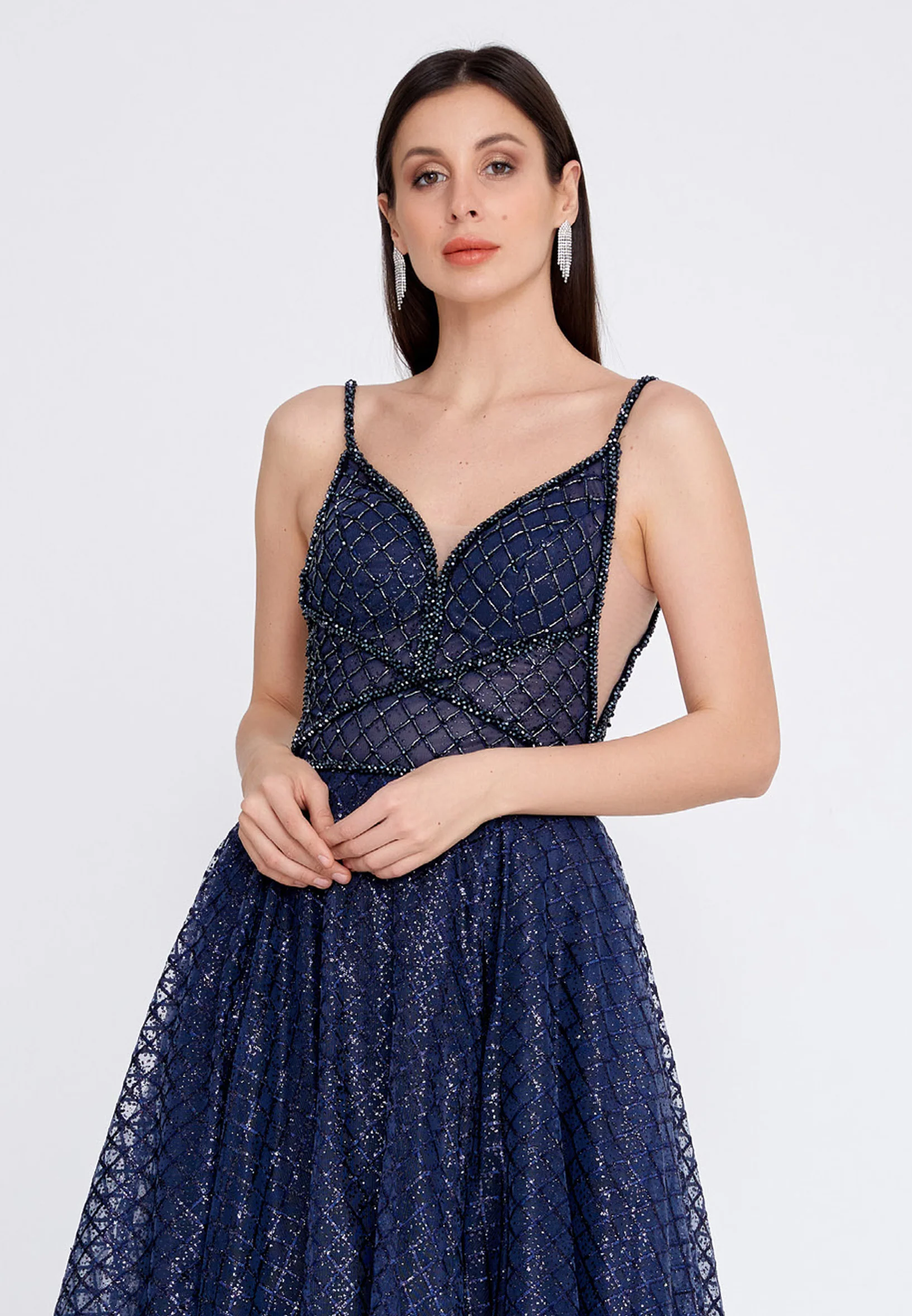 Sleeveless Maxi Tulle A - Line Regular Prom Dress aln1415 - Image 24