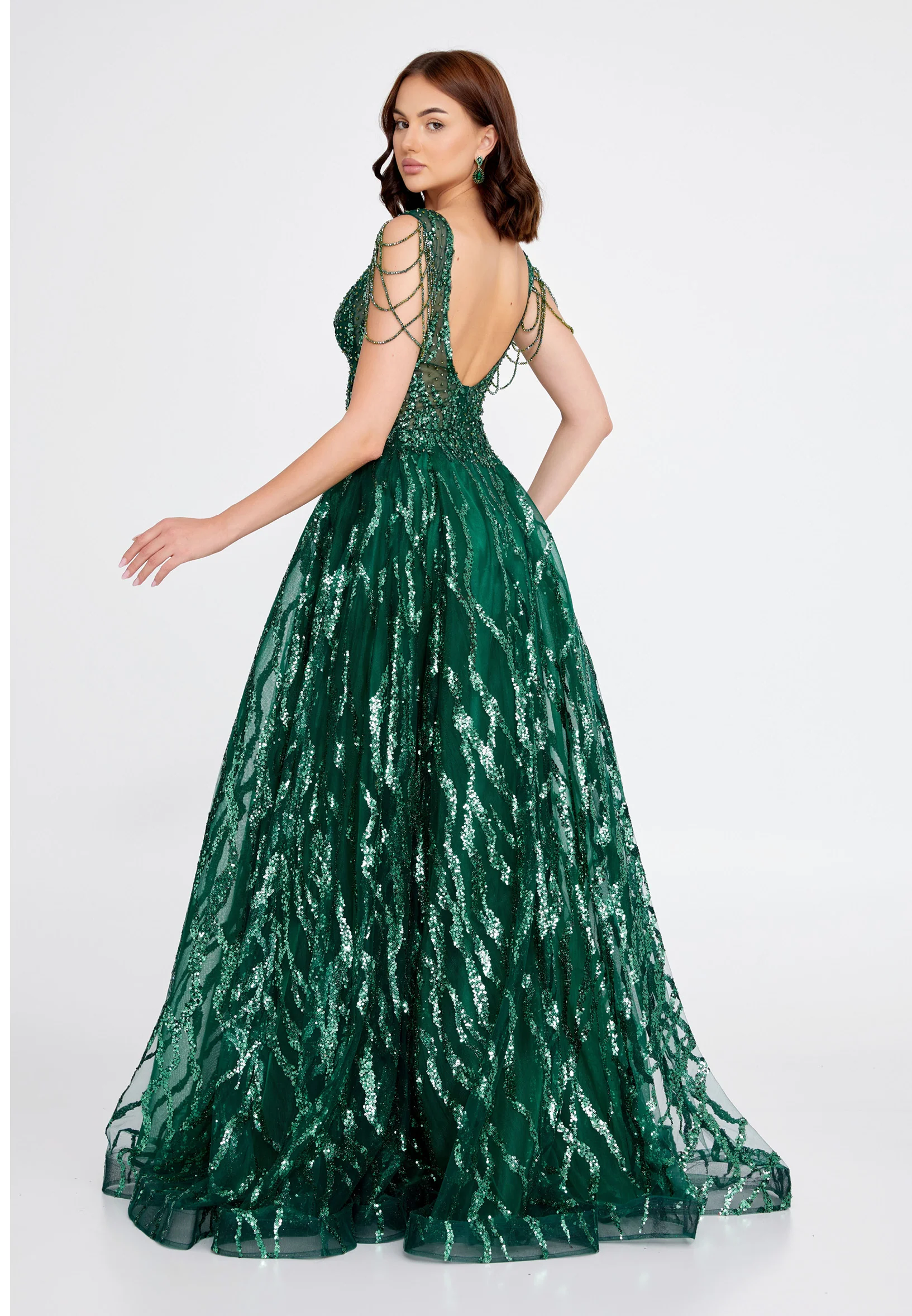 Sleeveless Maxi Tulle A - Line Regular Prom Dress aln1540 - Image 26