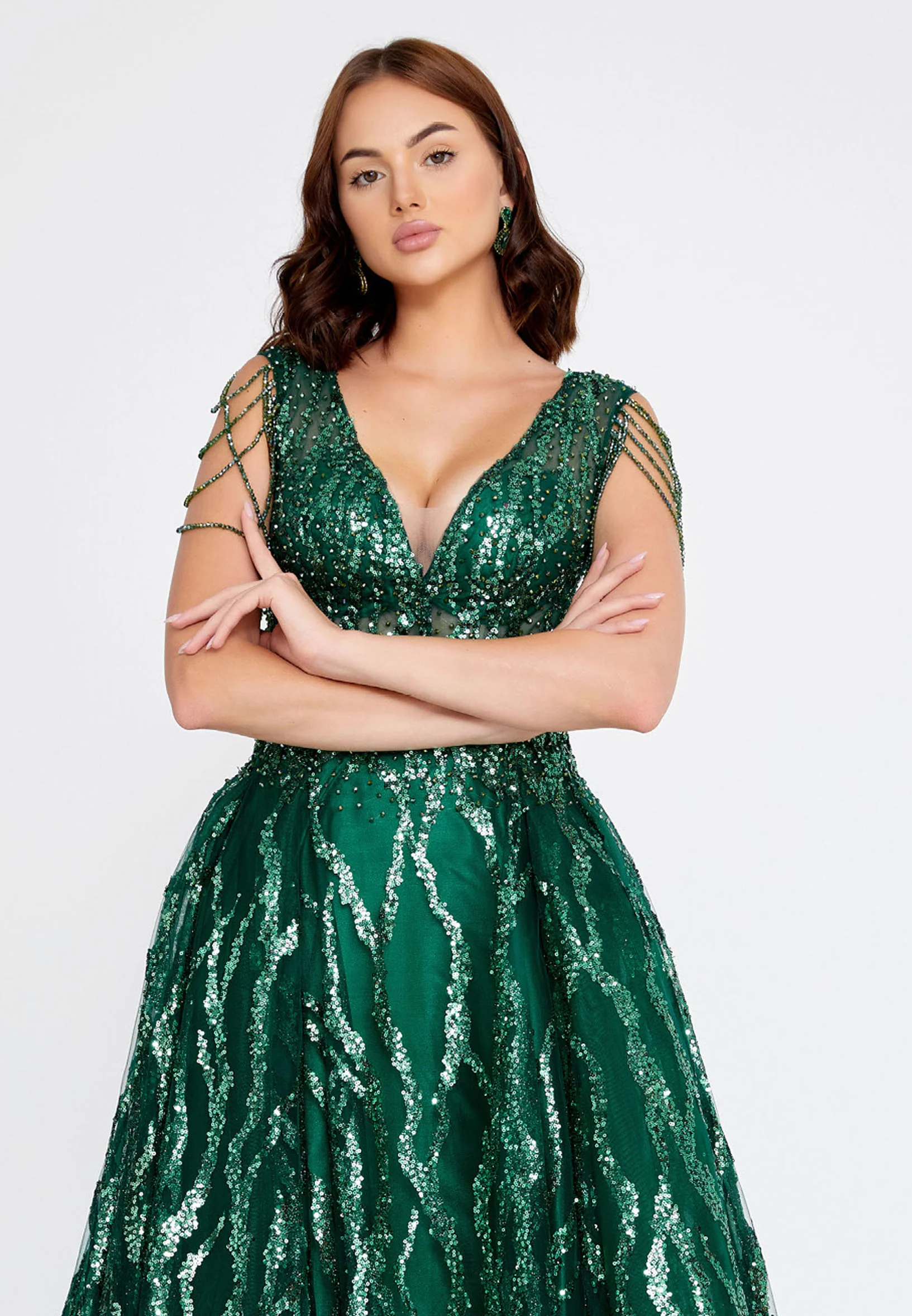 Sleeveless Maxi Tulle A - Line Regular Prom Dress aln1540 - Image 28