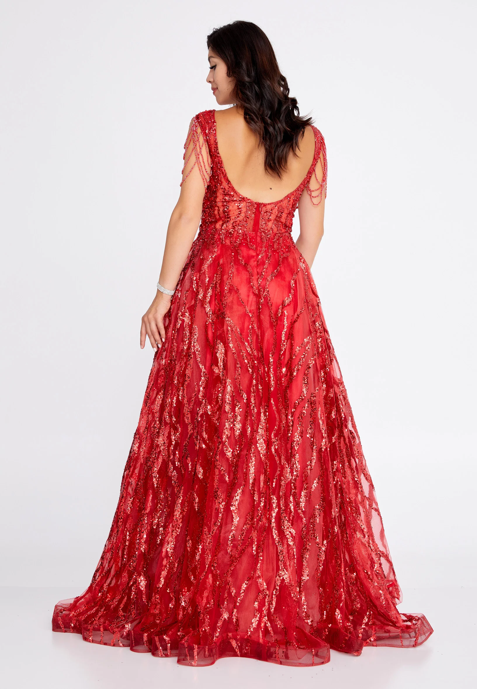 Sleeveless Maxi Tulle A - Line Regular Prom Dress aln1540 - Image 30