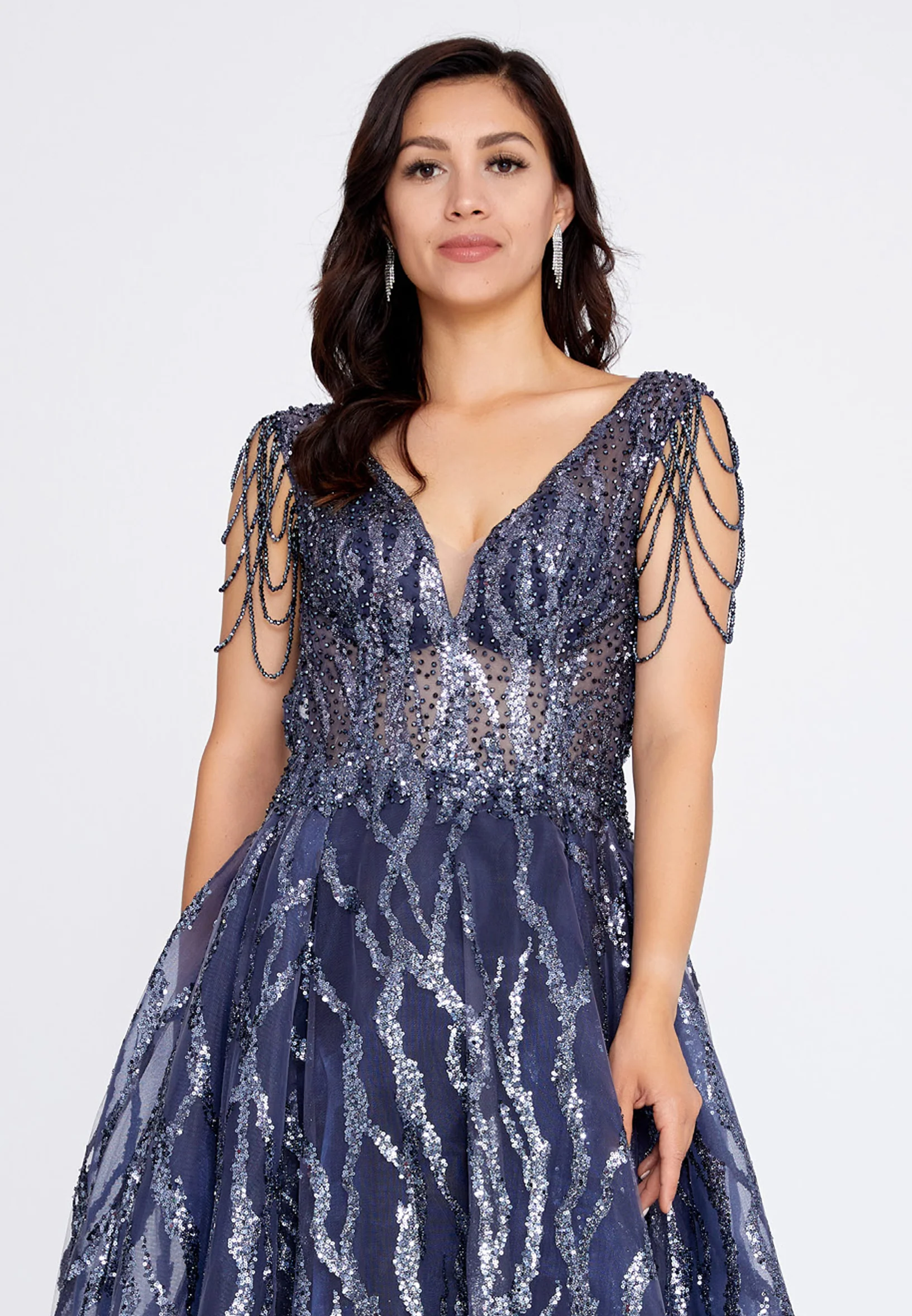 Sleeveless Maxi Tulle A - Line Regular Prom Dress aln1540 - Image 4