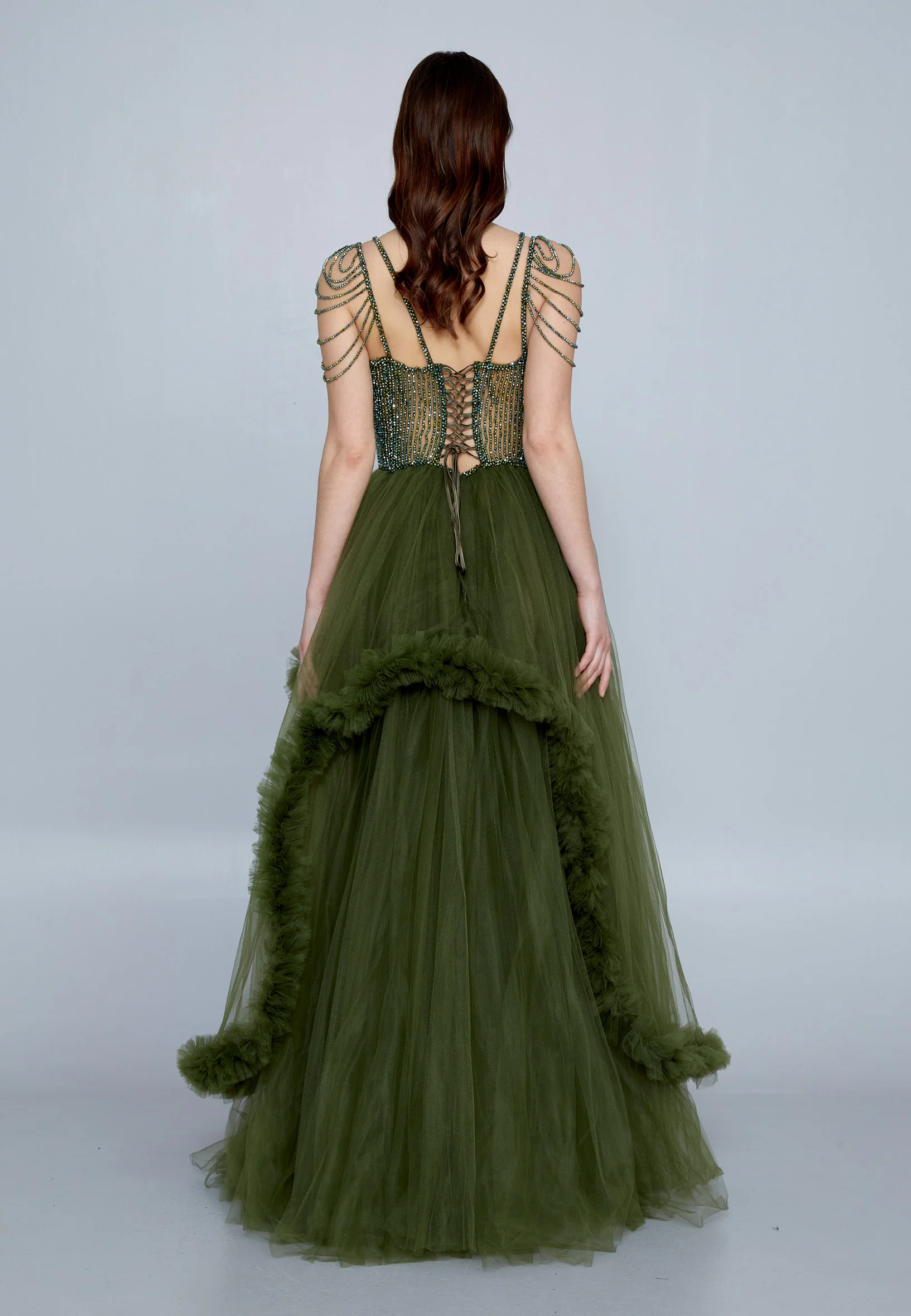Sleeveless Maxi Tulle A - Line Regular Prom Dress aln1611 - Image 10