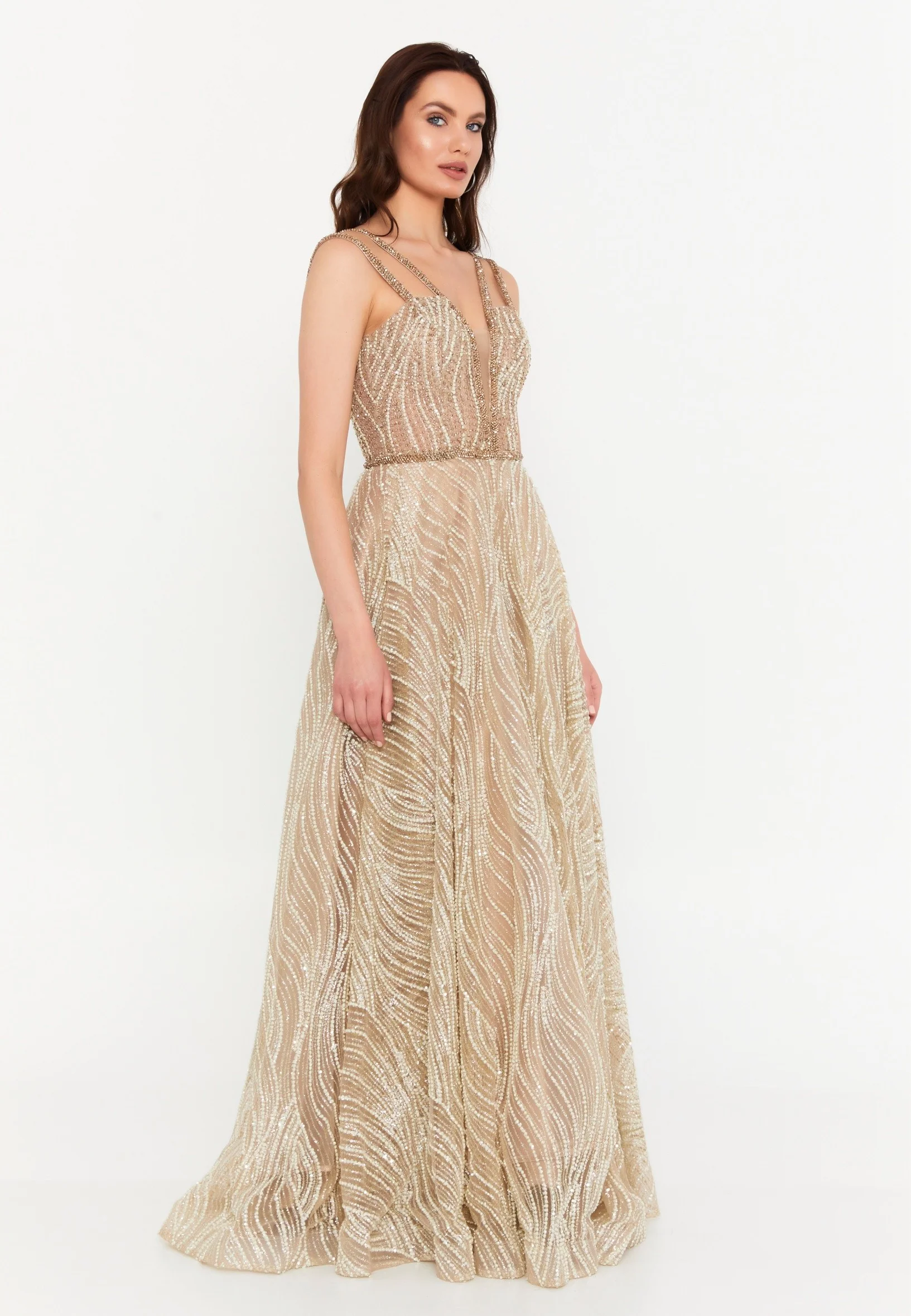 Sleeveless Maxi Tulle A - Line Regular Prom Dress aln1679 - Image 7
