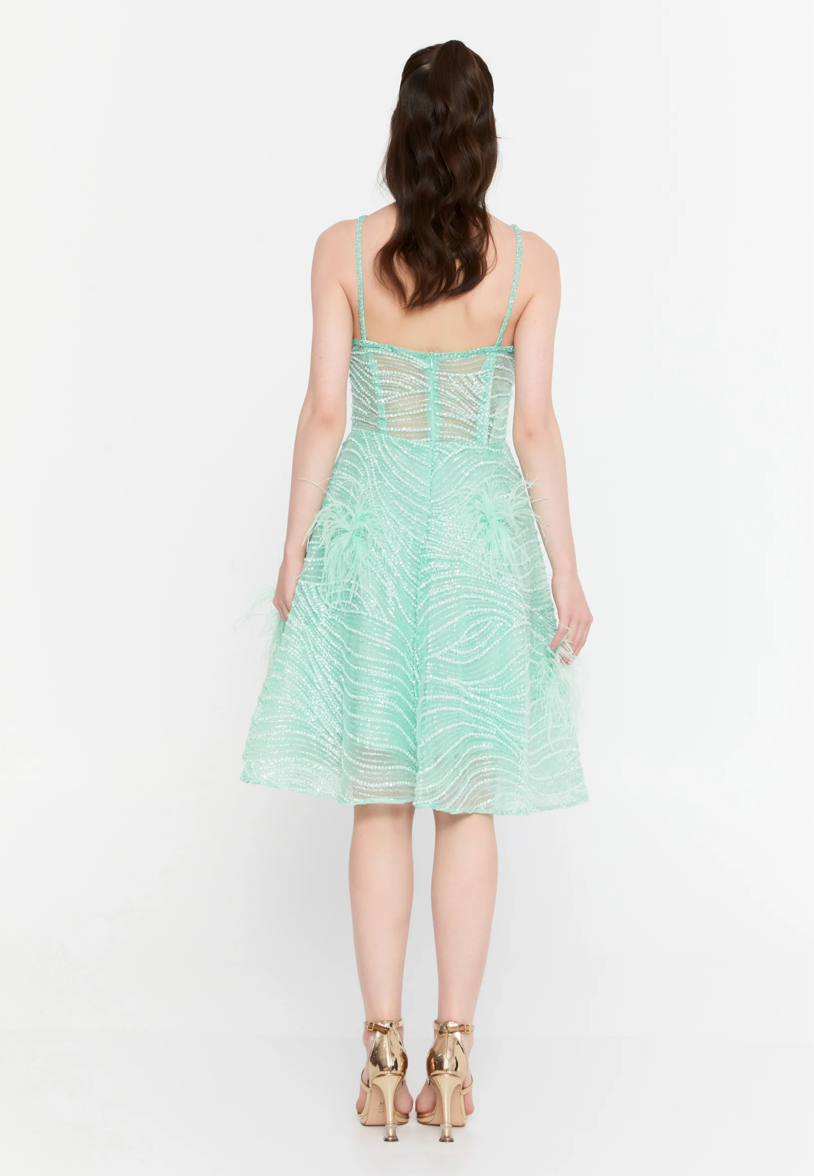 Sleeveless Maxi Tulle A - Line Regular Prom Dress aln1802 - Image 2