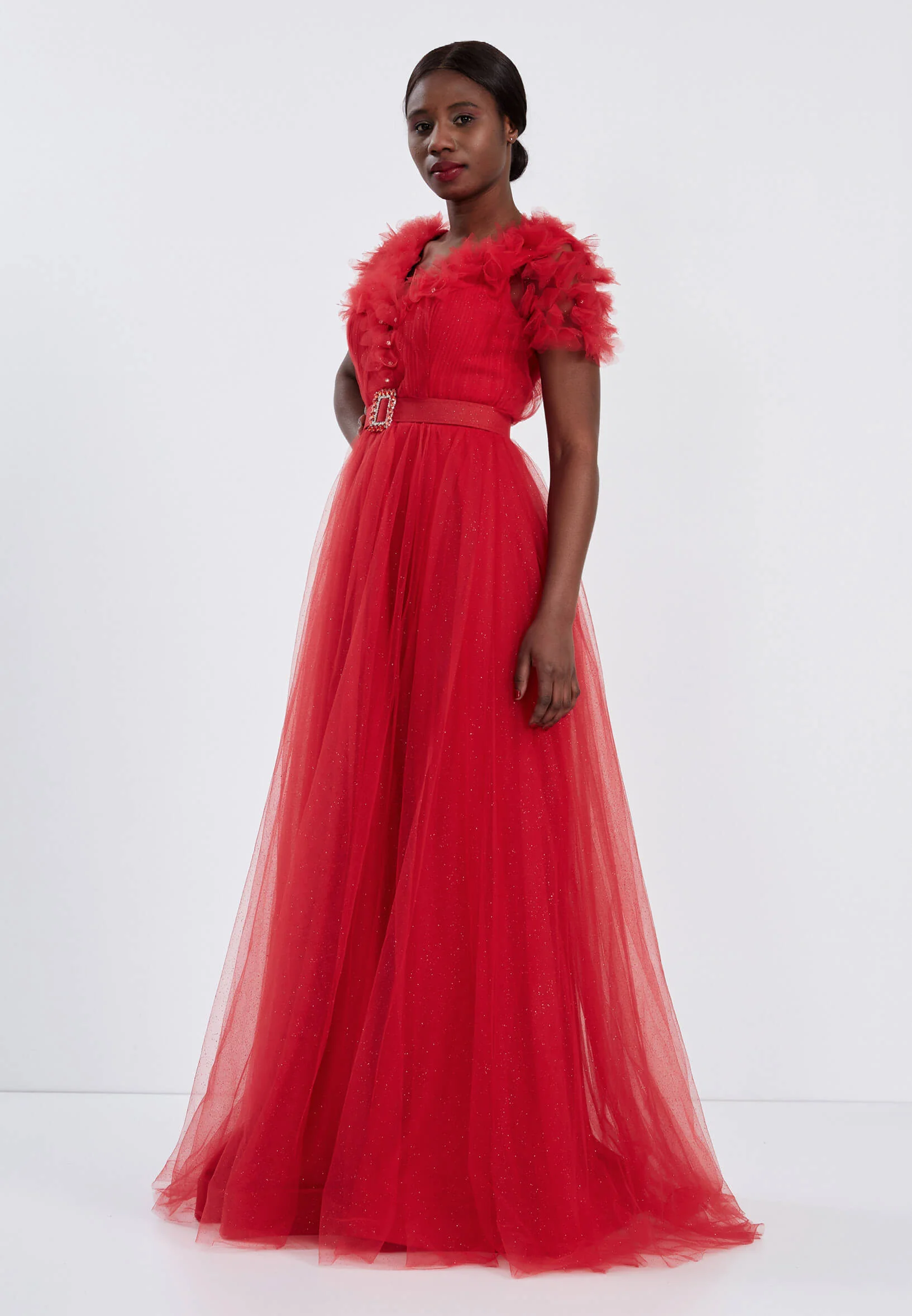 Sleeveless Maxi Tulle A - Line Regular Prom Dress brq1220 - Image 11