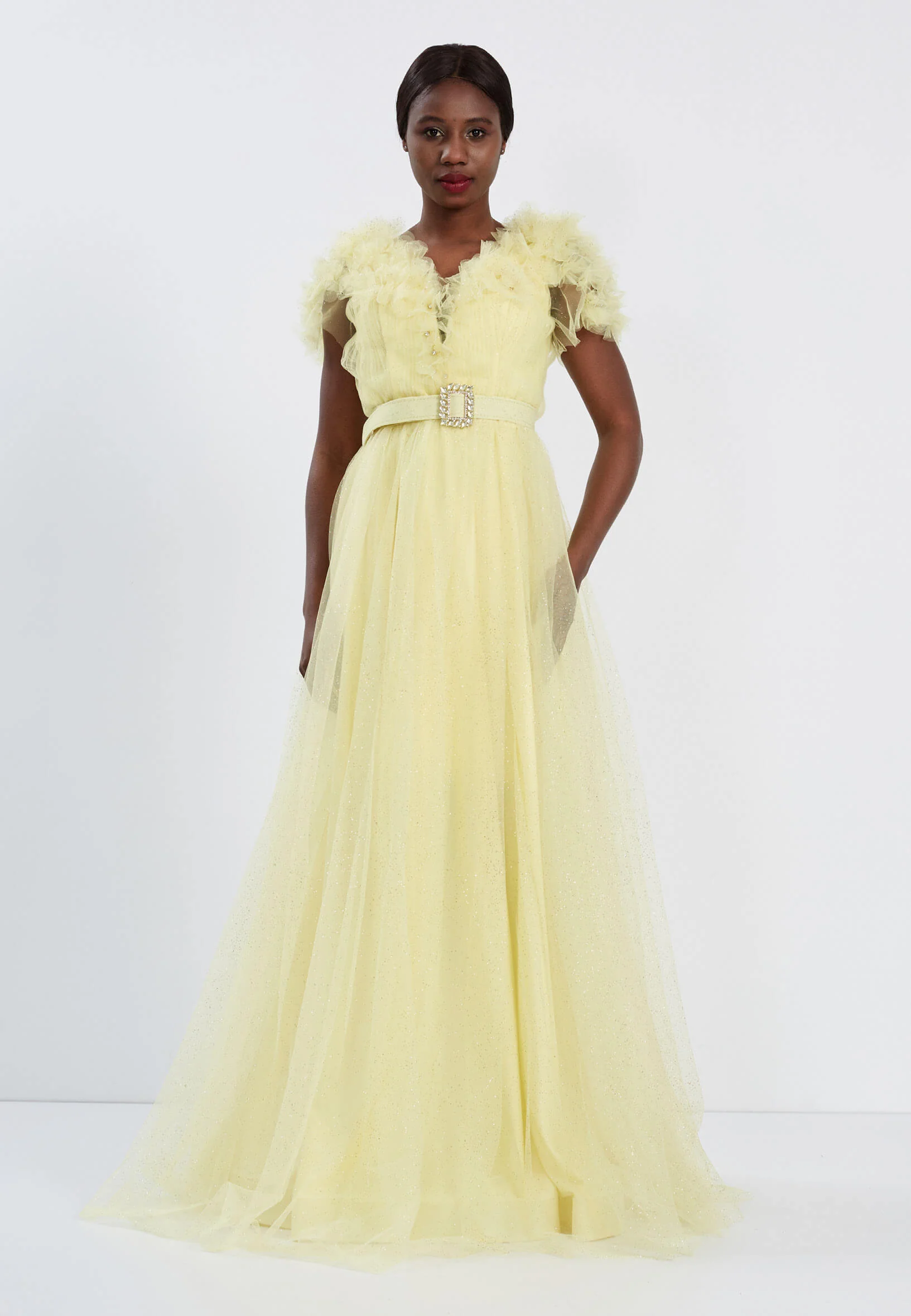 Sleeveless Maxi Tulle A - Line Regular Prom Dress brq1220 - Image 13