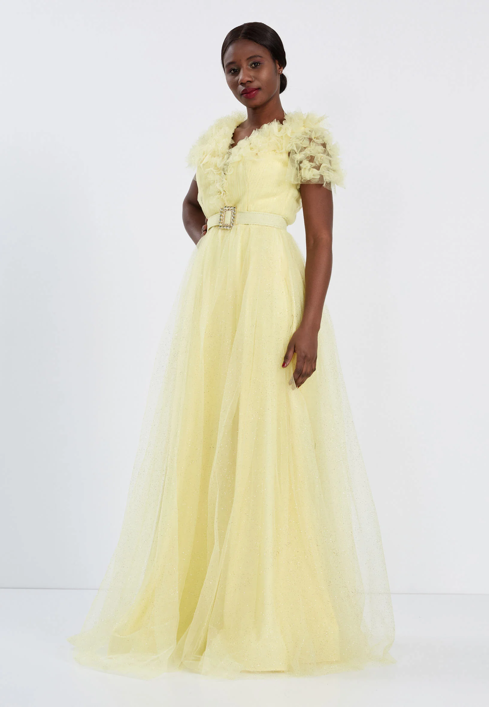 Sleeveless Maxi Tulle A - Line Regular Prom Dress brq1220 - Image 15
