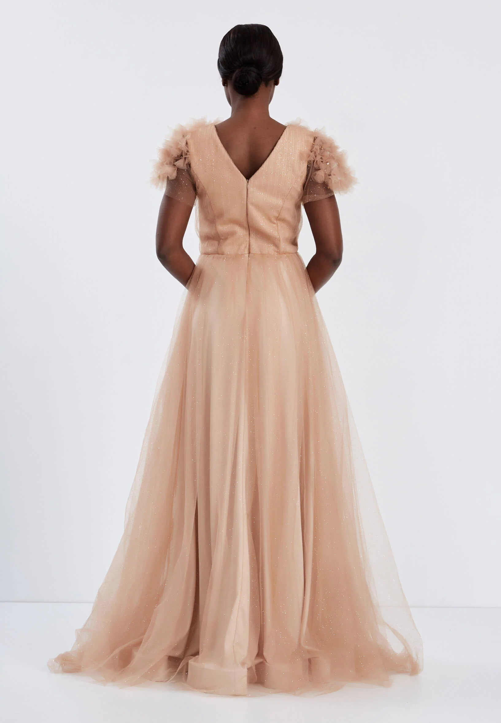 Sleeveless Maxi Tulle A - Line Regular Prom Dress brq1220 - Image 6