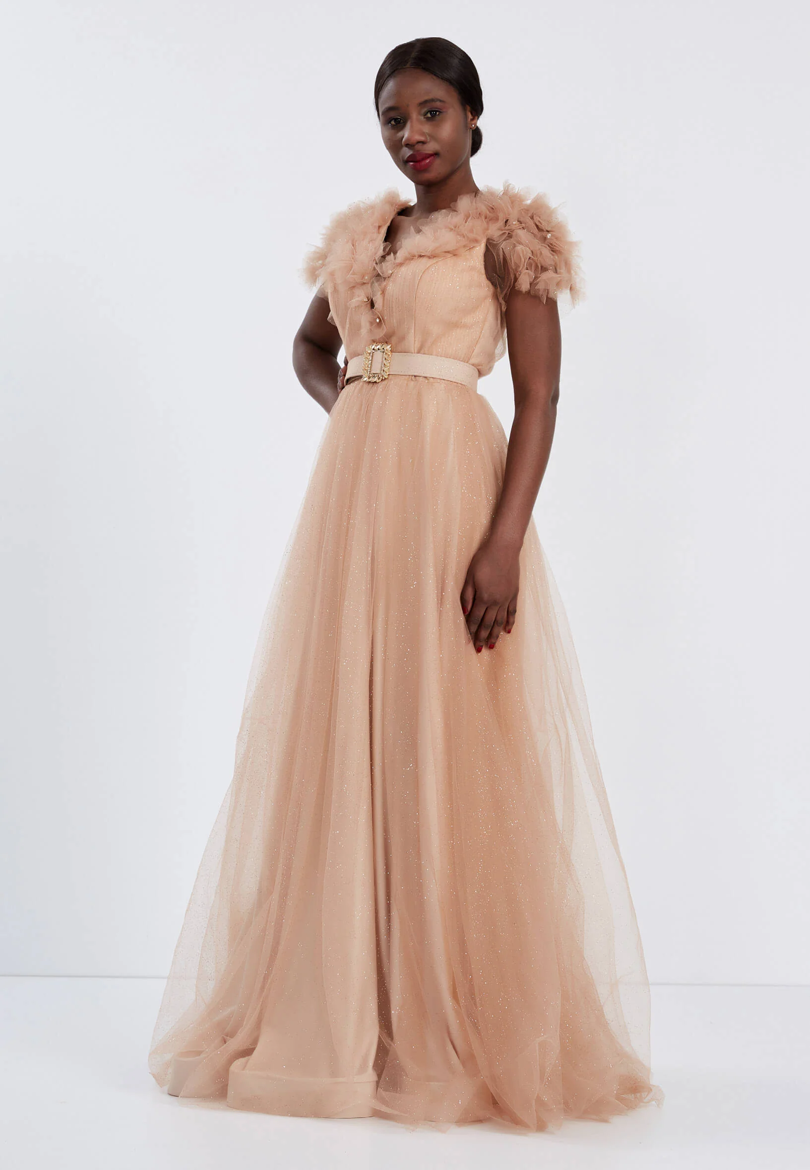 Sleeveless Maxi Tulle A - Line Regular Prom Dress brq1220 - Image 7
