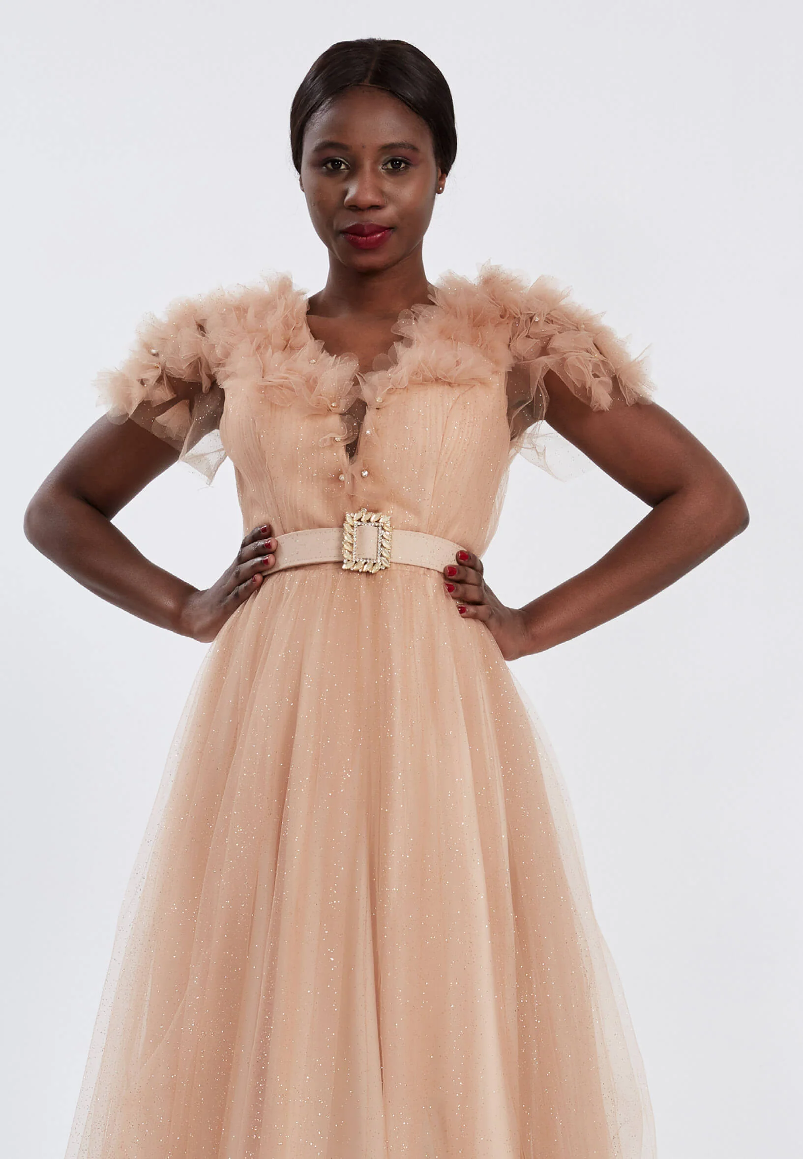 Sleeveless Maxi Tulle A - Line Regular Prom Dress brq1220 - Image 8