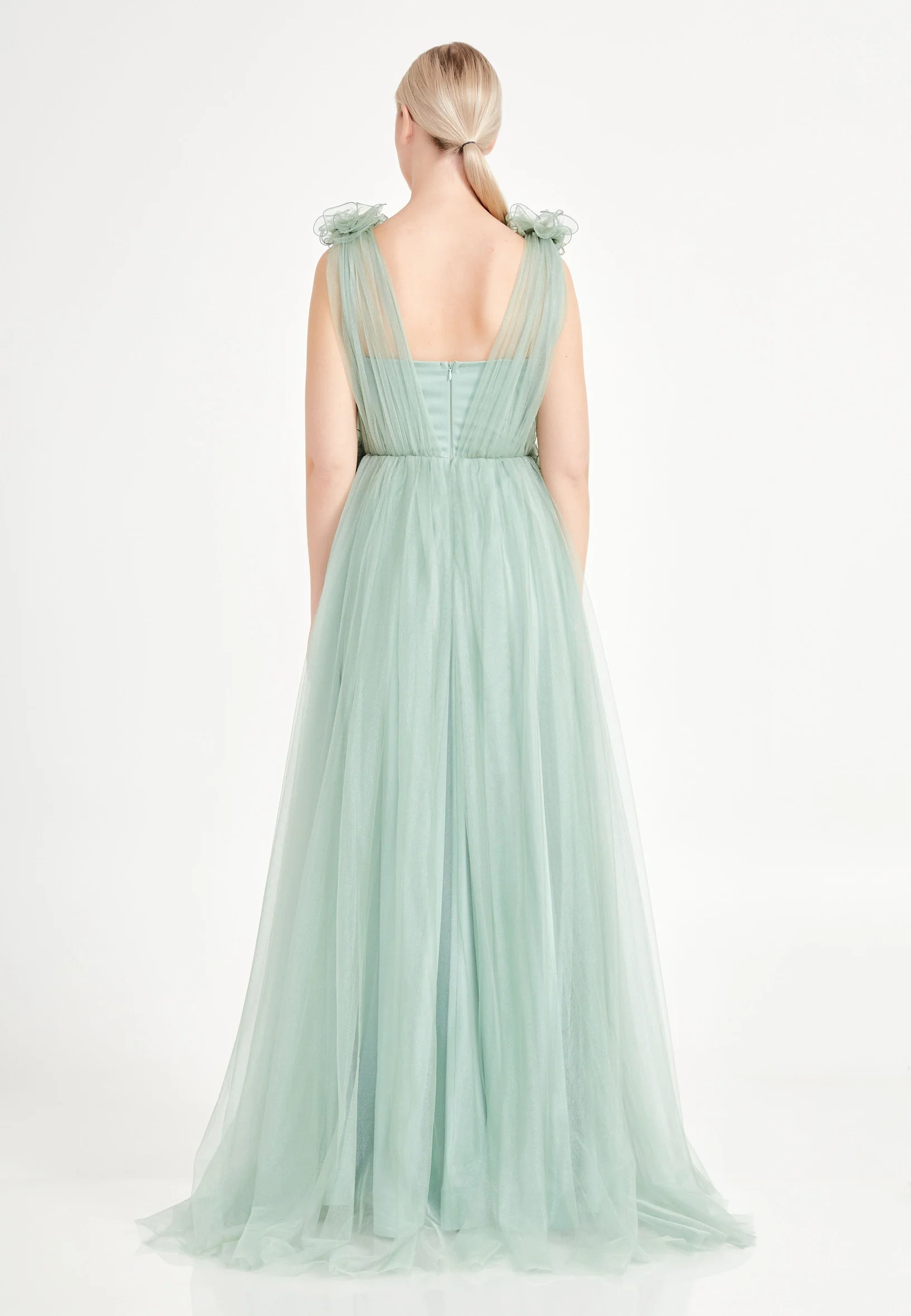 Sleeveless Maxi Tulle A - Line Regular Prom Dress brq1226 - Image 11
