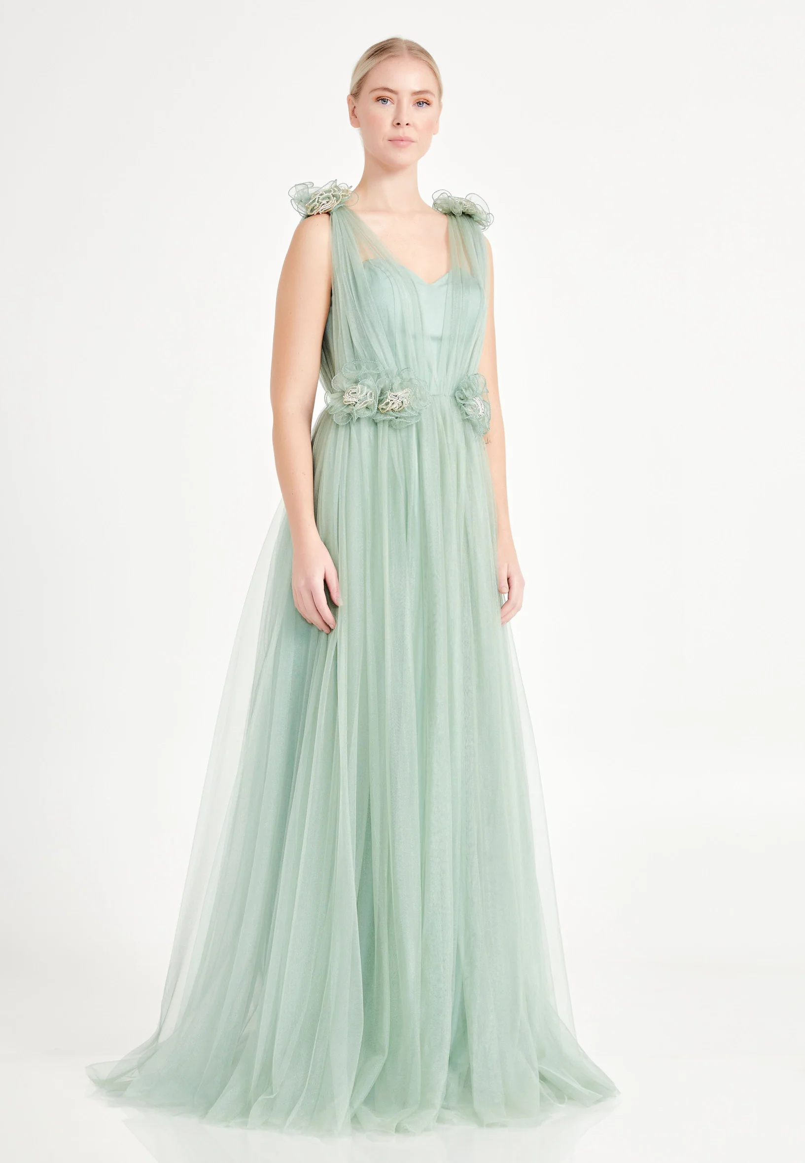 Sleeveless Maxi Tulle A - Line Regular Prom Dress brq1226 - Image 12