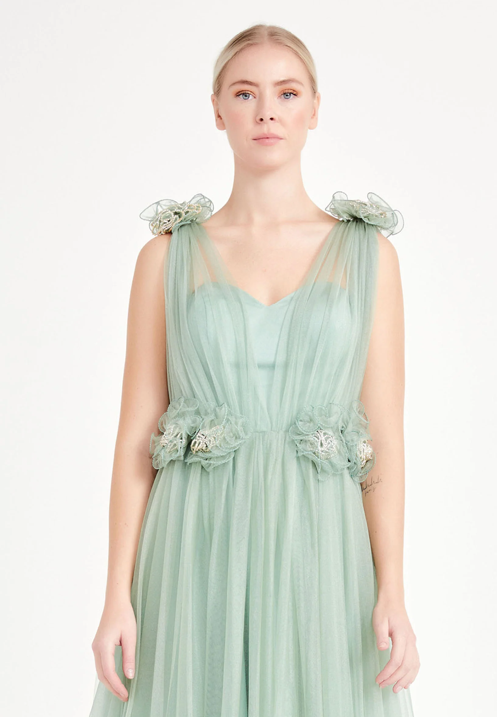 Sleeveless Maxi Tulle A - Line Regular Prom Dress brq1226 - Image 13