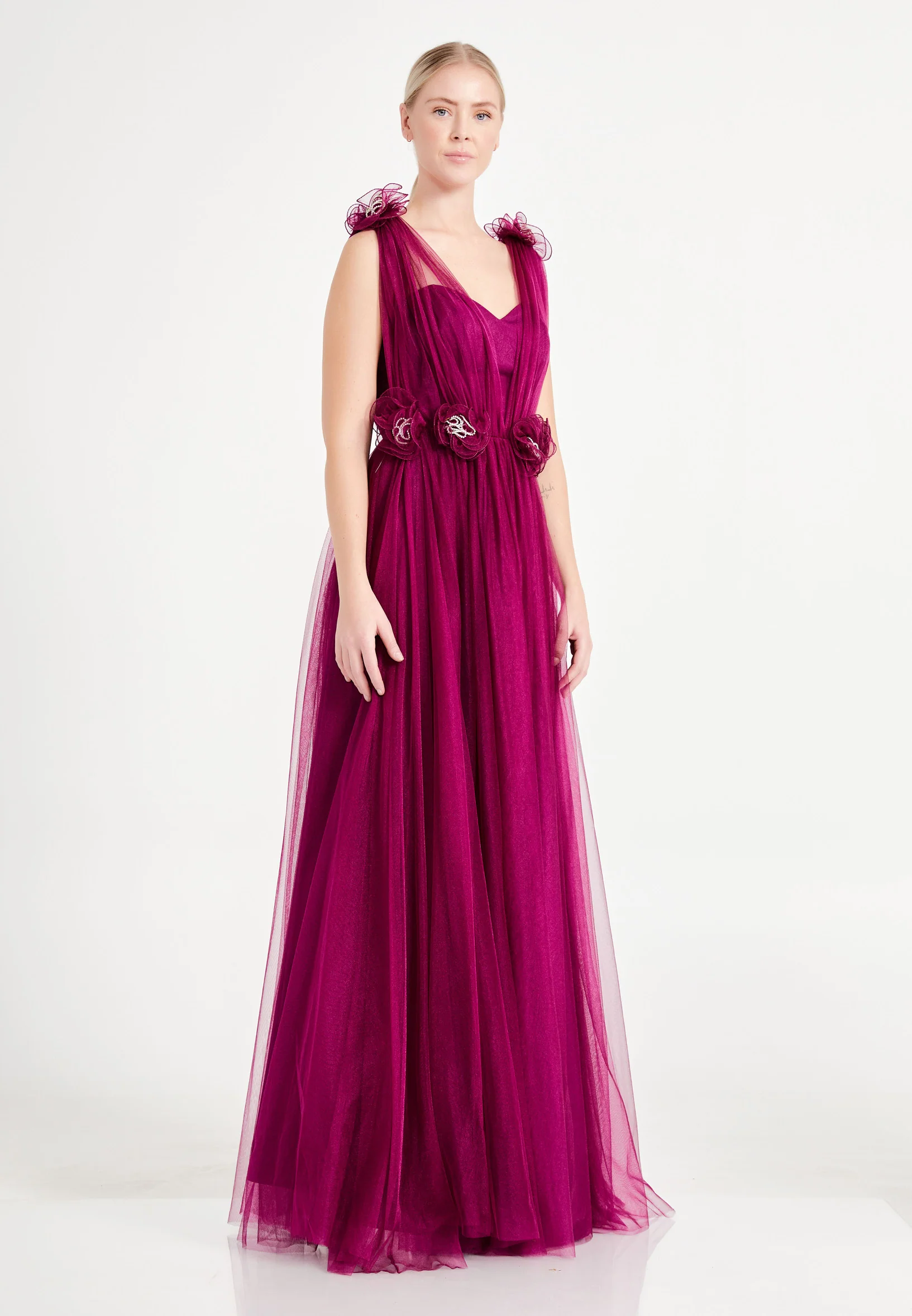 Sleeveless Maxi Tulle A - Line Regular Prom Dress brq1226 - Image 16