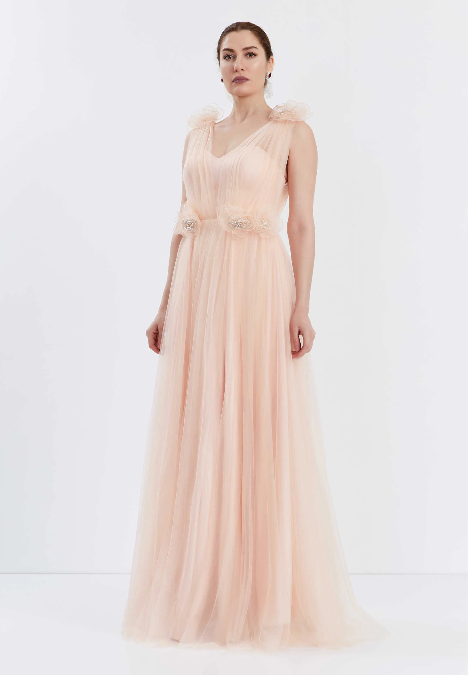 Sleeveless Maxi Tulle A - Line Regular Prom Dress brq1226 - Image 20