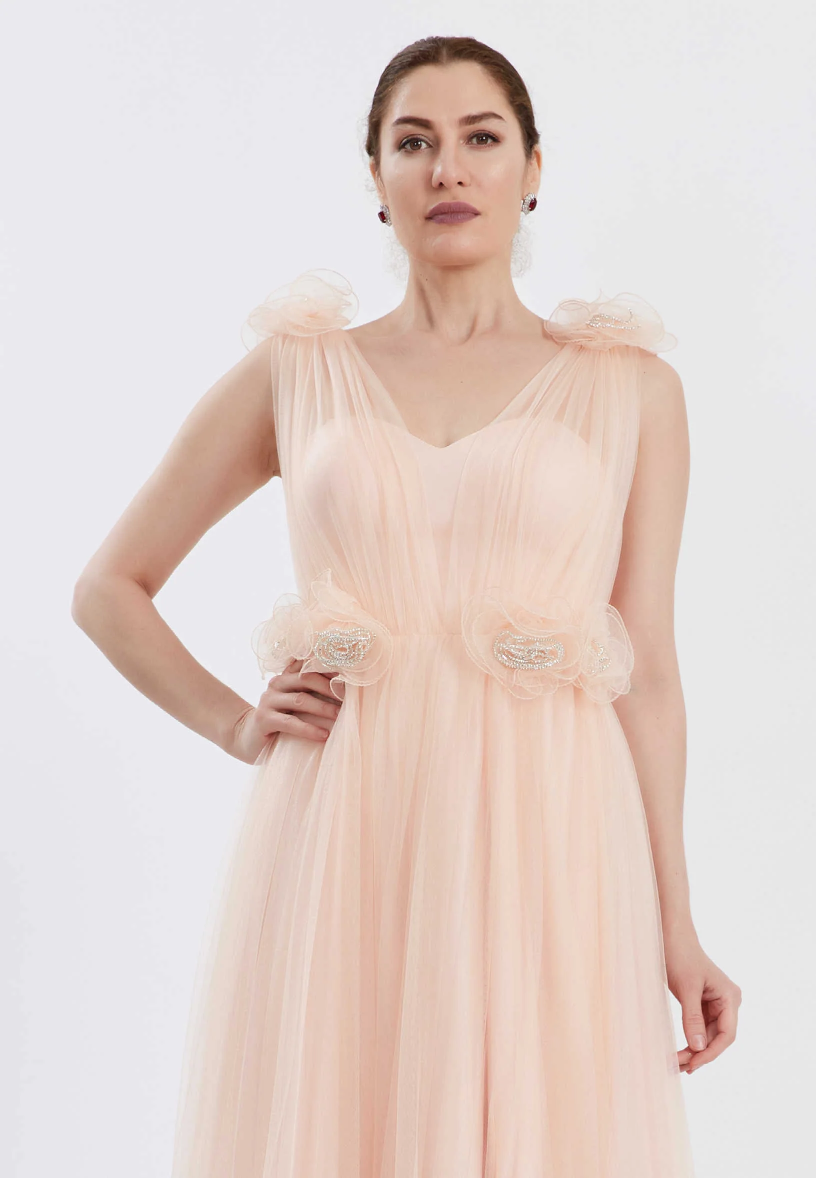 Sleeveless Maxi Tulle A - Line Regular Prom Dress brq1226 - Image 21