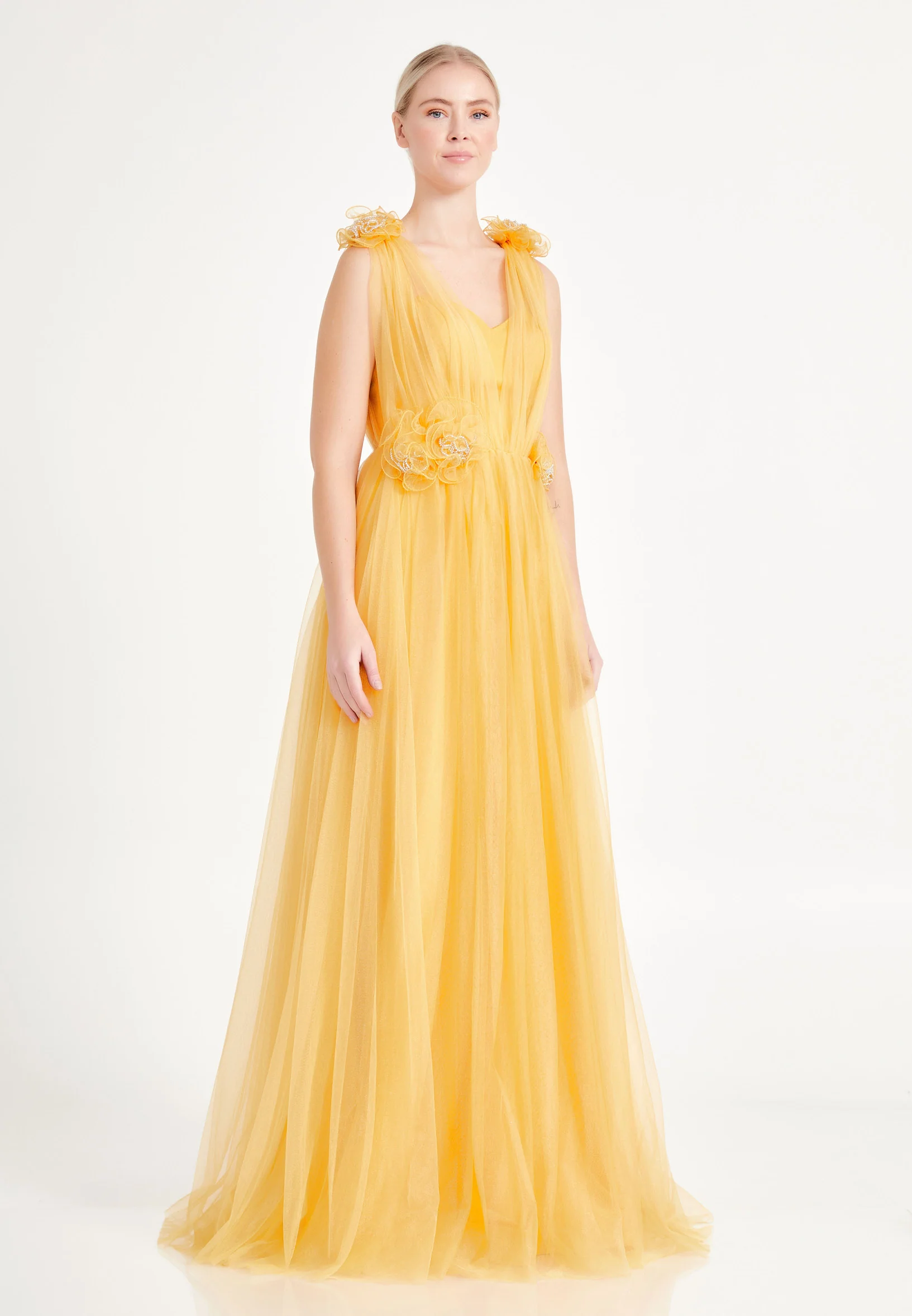Sleeveless Maxi Tulle A - Line Regular Prom Dress brq1226 - Image 24