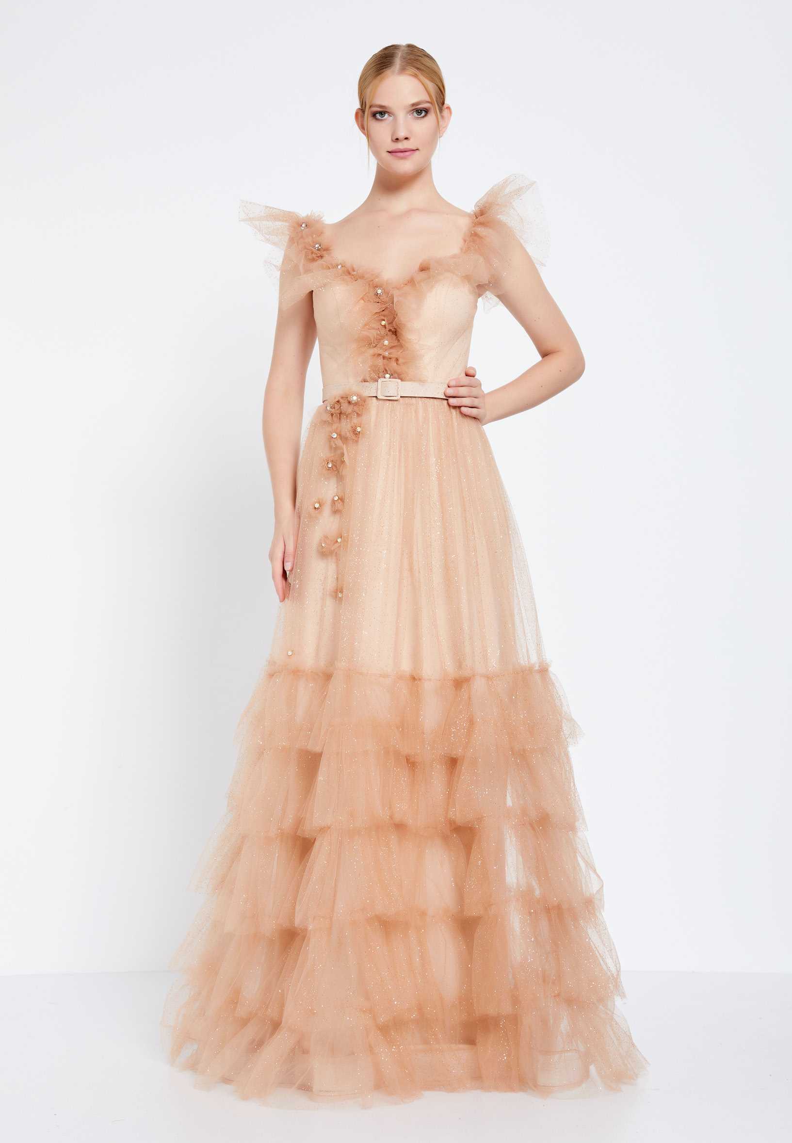 Sleeveless Maxi Tulle A - Line Regular Prom Dress brq1231